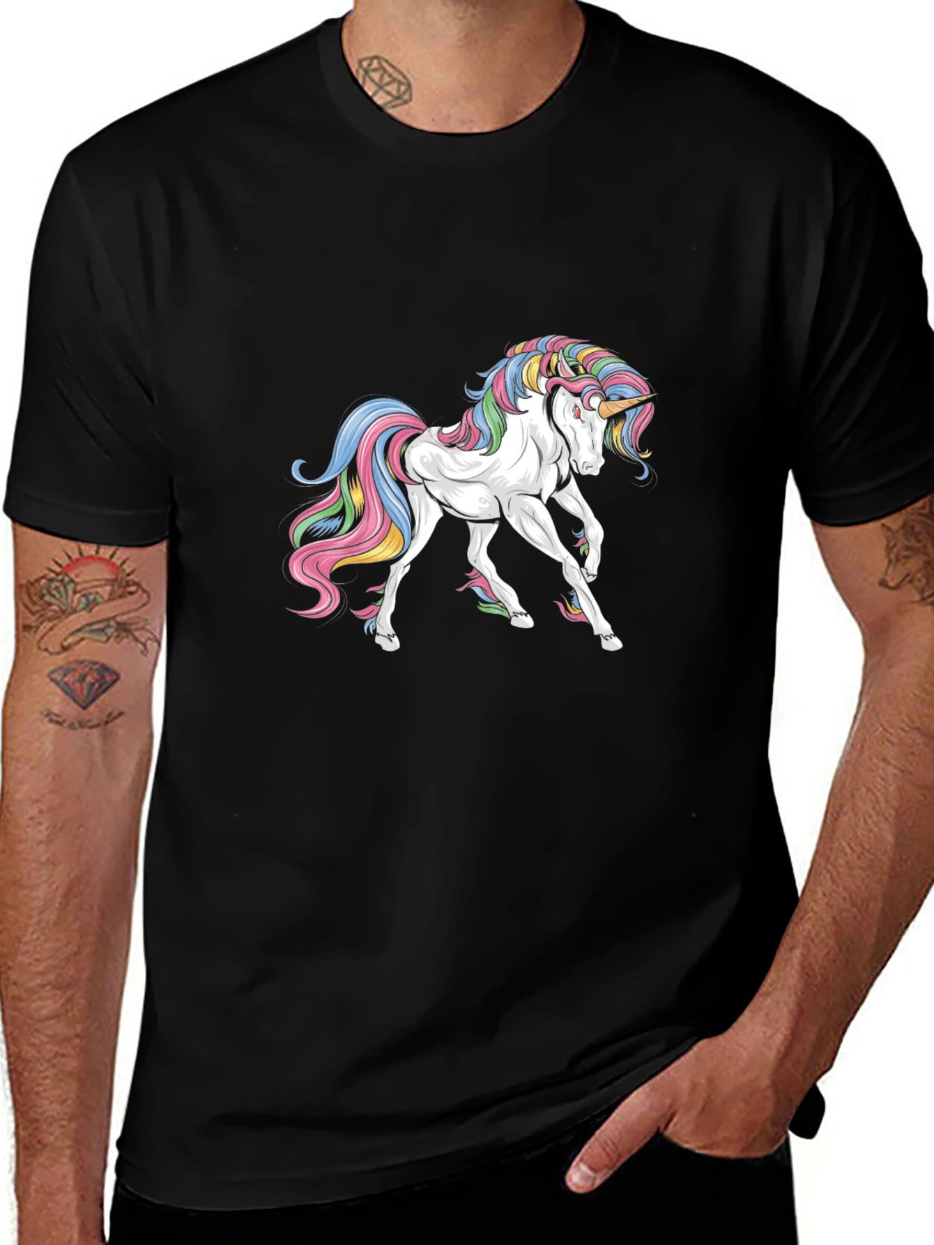 Variant 4 of Unicorn Graphic Black T-Shirt