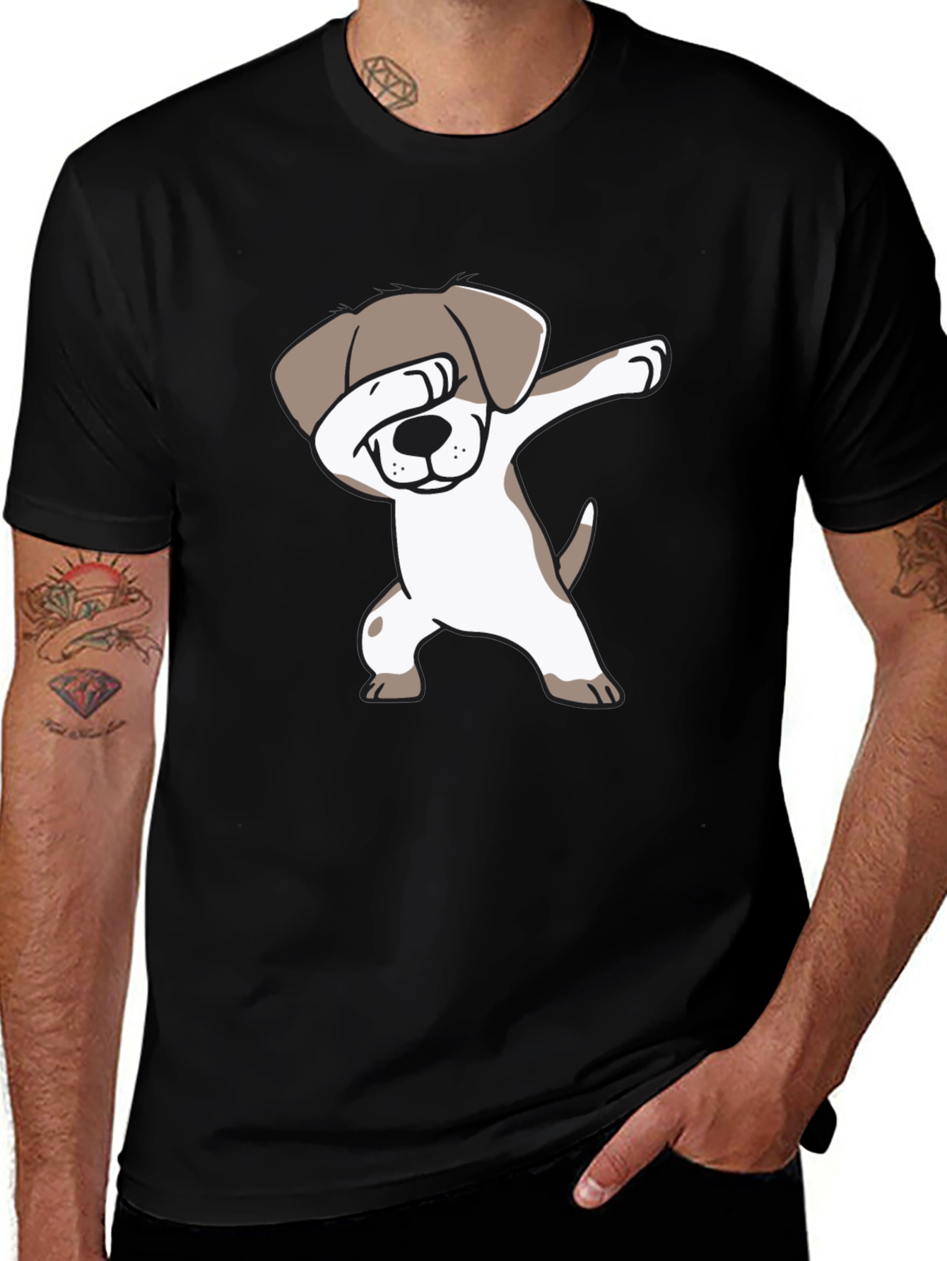 Variant 5 of Dabbing Dog Graphic Tee - Trendy Pet Lover T-Shirt