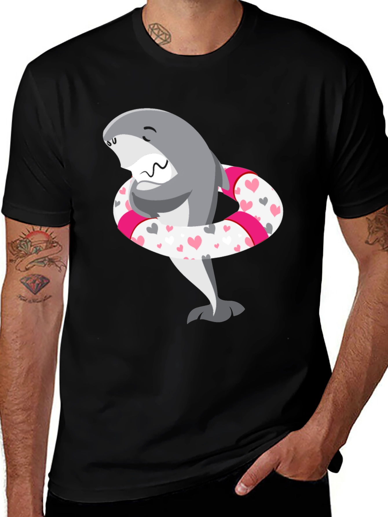 Variant 24 of Cute Shark T-Shirt - Heart Swim Ring