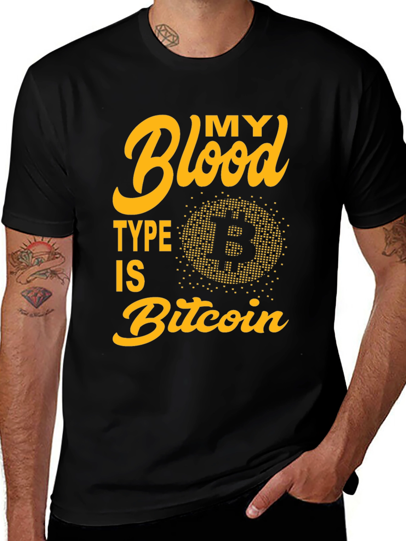 Variant 19 of My Blood Type is Bitcoin Graphic Tee