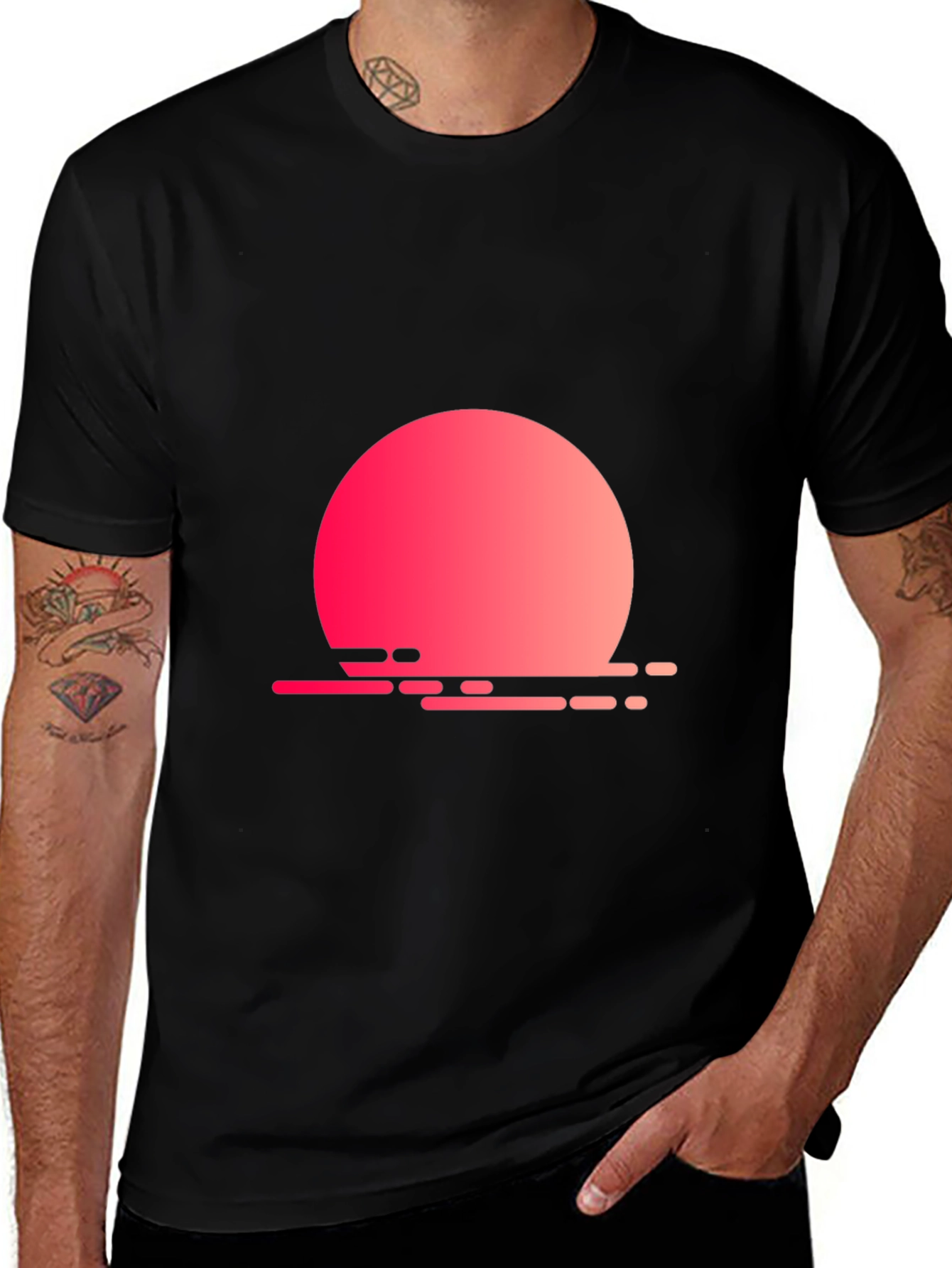 Variant 25 of Sunset Graphic Black Tee