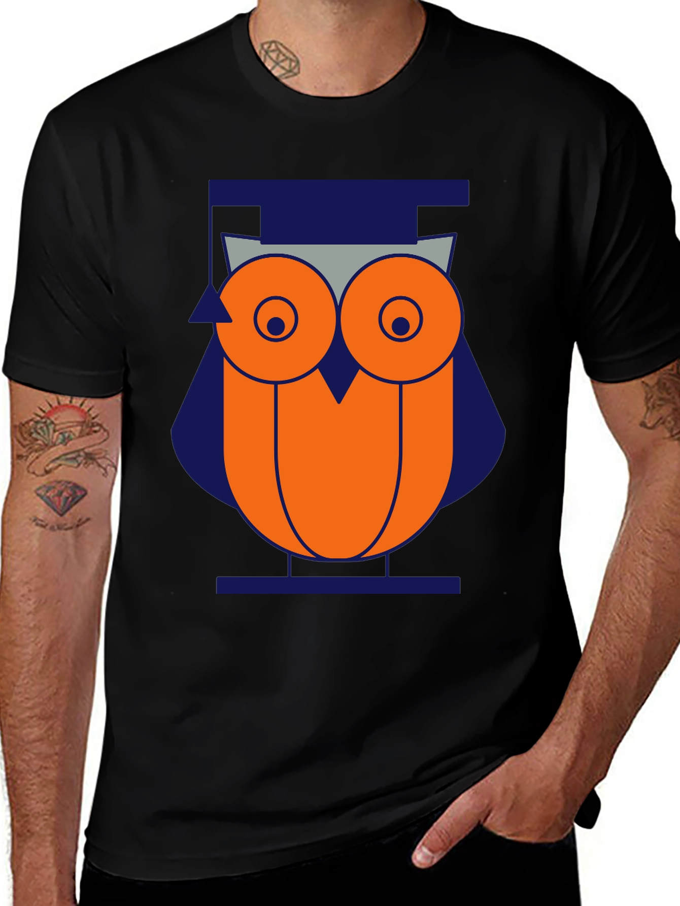 Variant 23 of Geometric Owl Graphic Tee - Modern Style