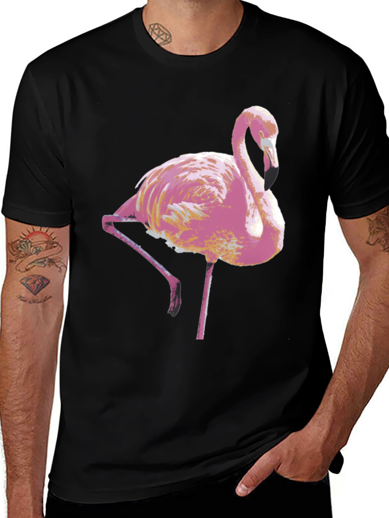 Variant 5 of Pink Flamingo Graphic Tee - Stylish Men's T-Shirt