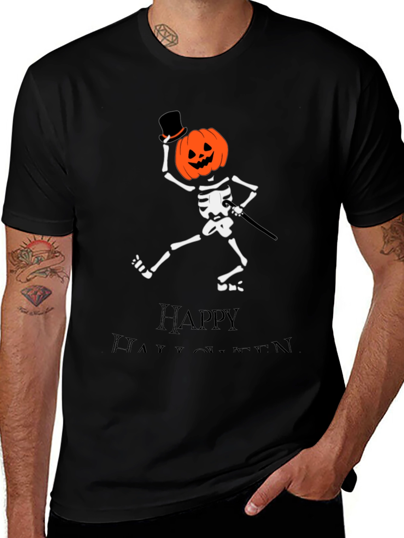 Variant 20 of Halloween Skeleton Pumpkin Head T-Shirt