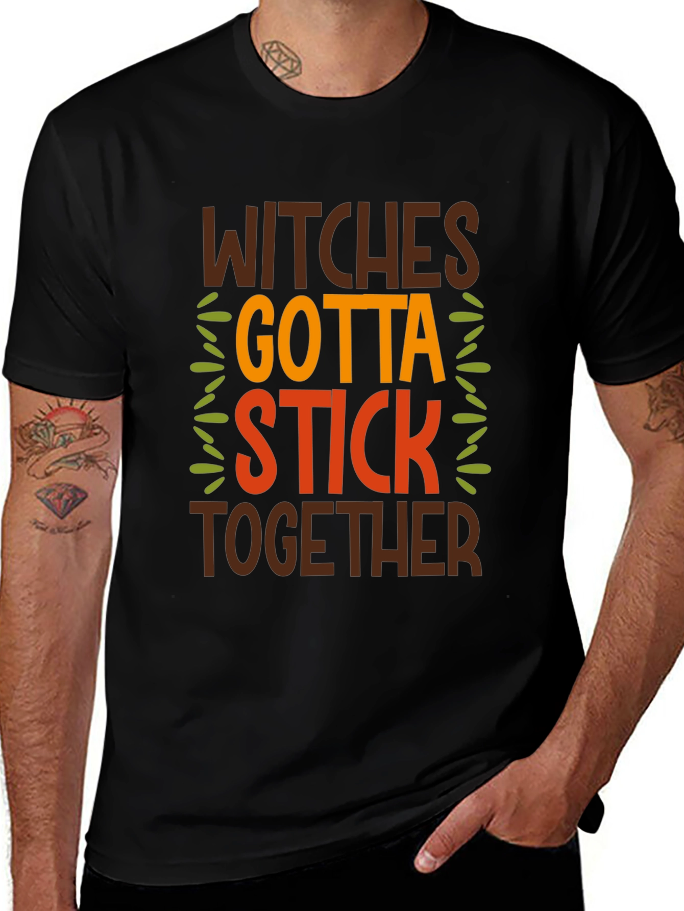 Variant 21 of Witches Gotta Stick Together Graphic Tee
