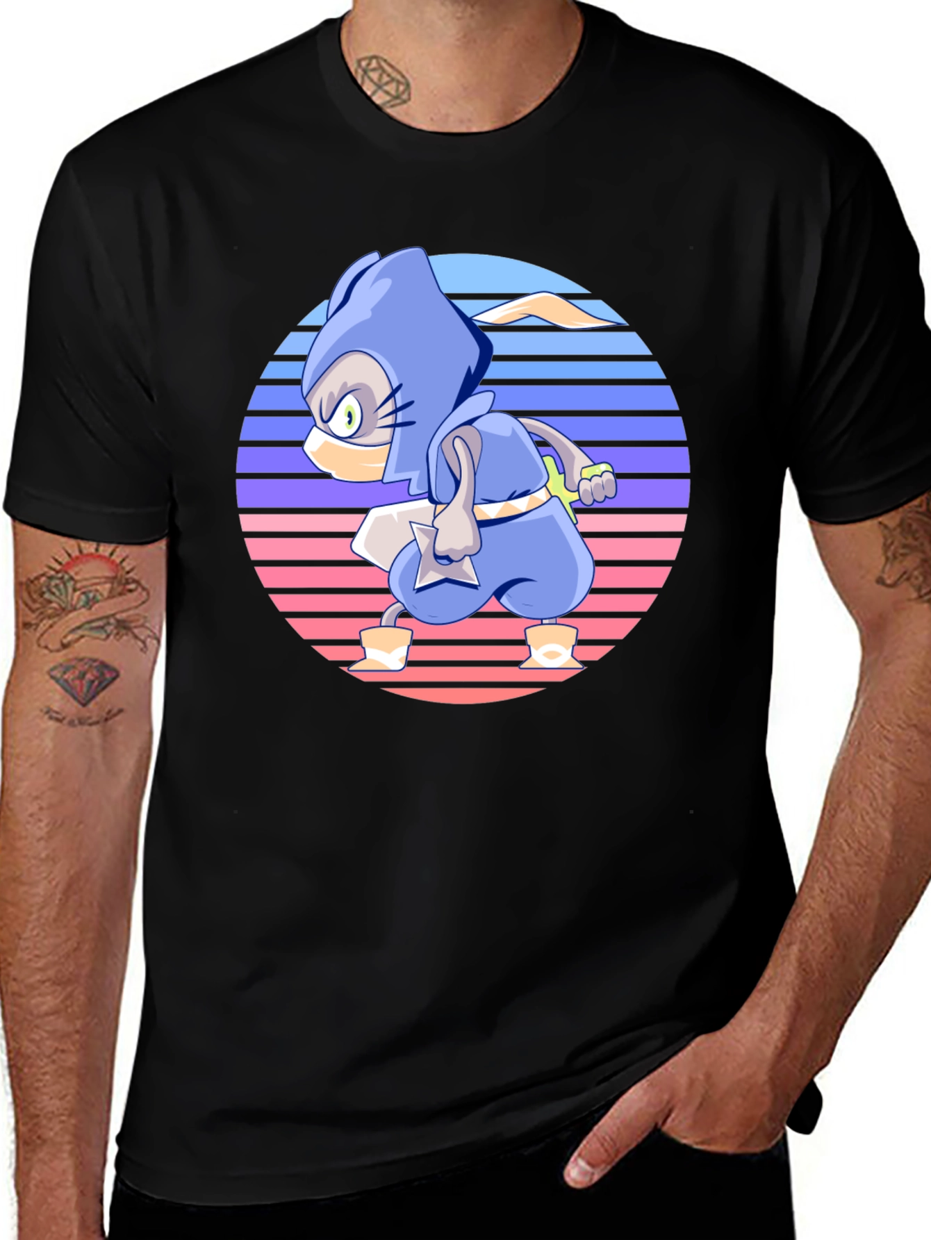 Variant 20 of Retro Ninja Cartoon T-Shirt