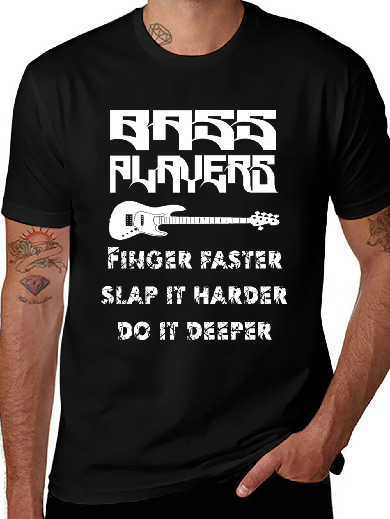 Bass Players T-Shirt - Finger Faster Slap Harder