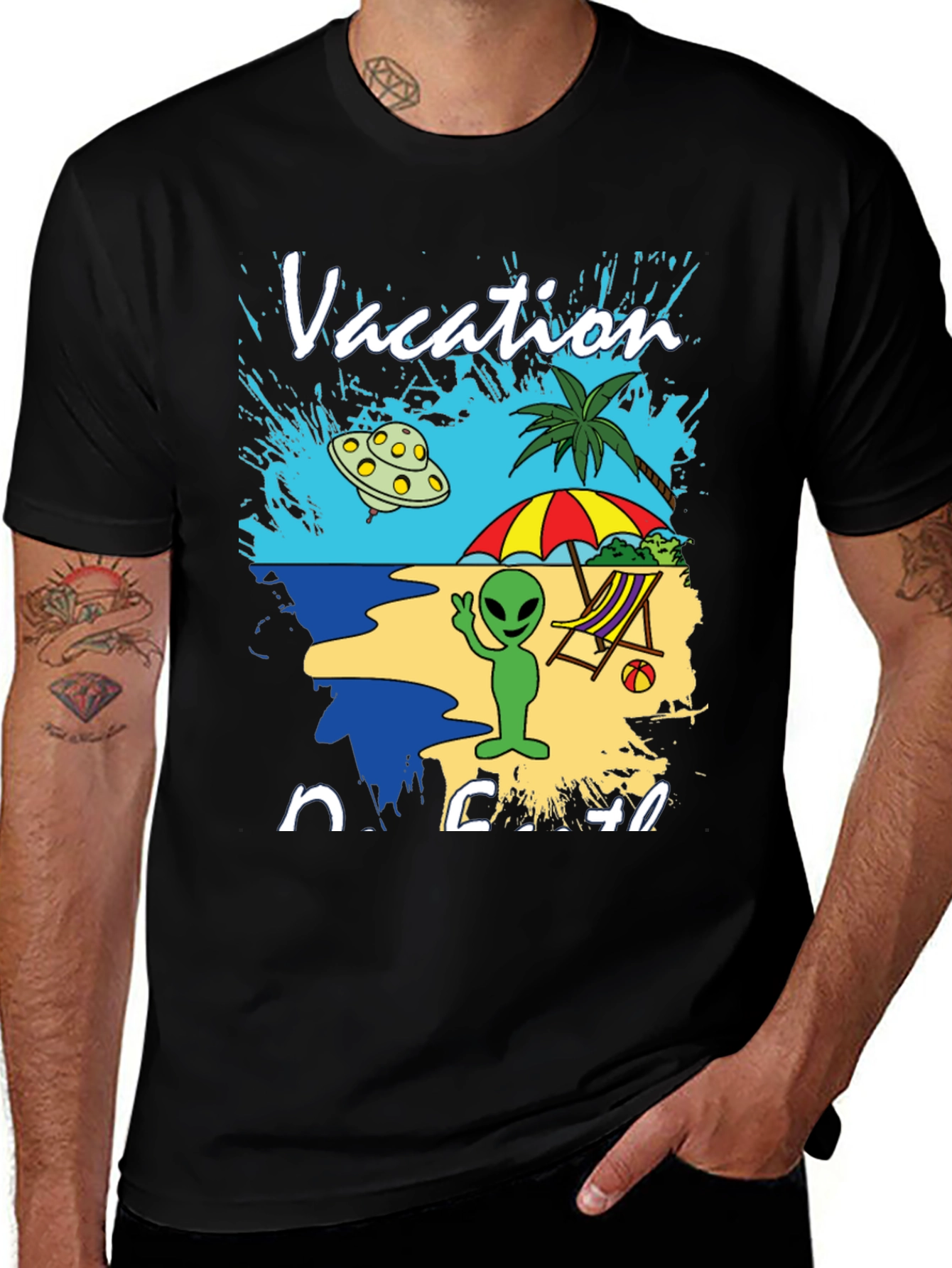 Variant 12 of Alien Vacation Beach T-Shirt