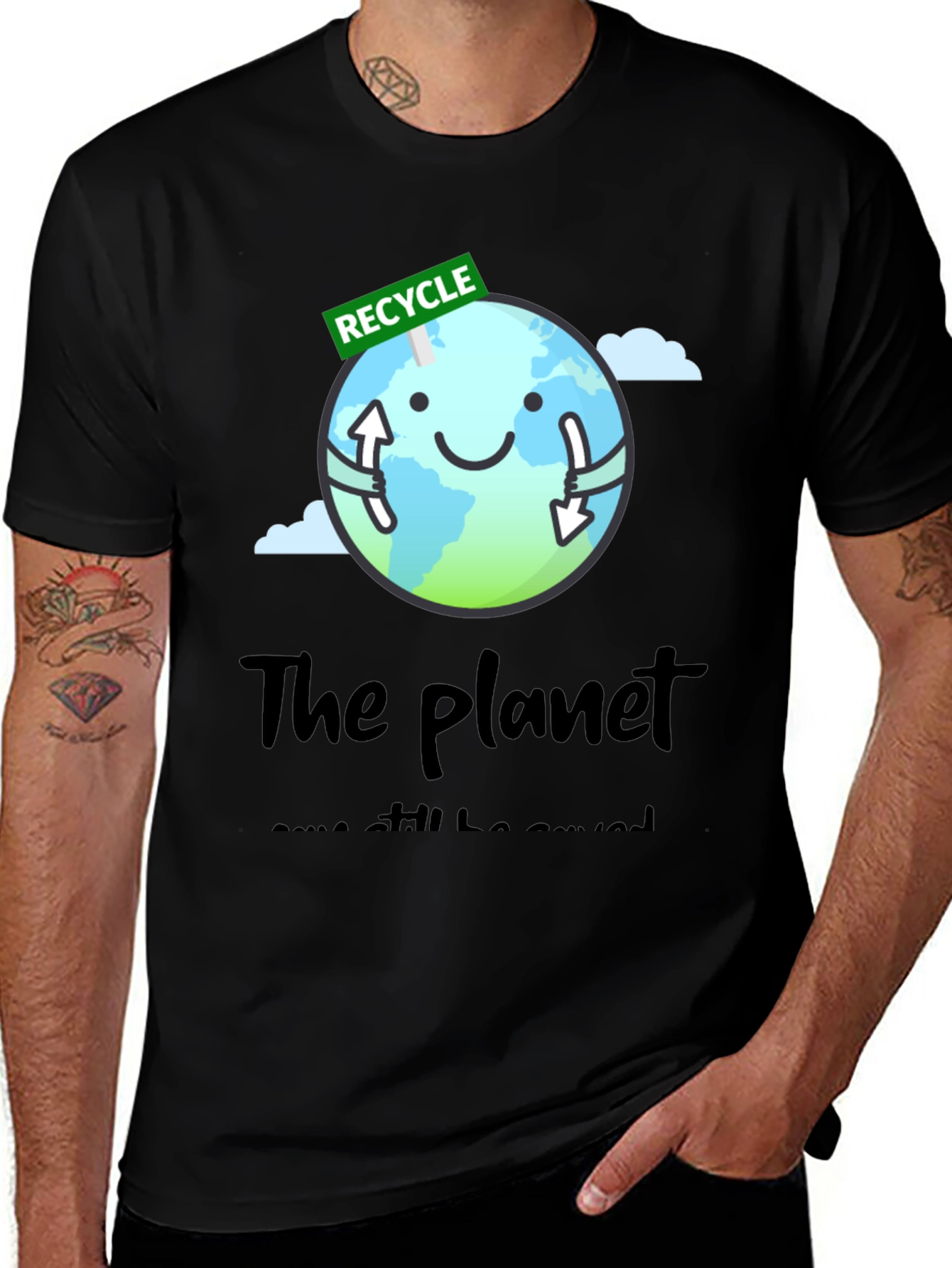 Variant 27 of Eco-Friendly Recycle Earth Graphic Tee