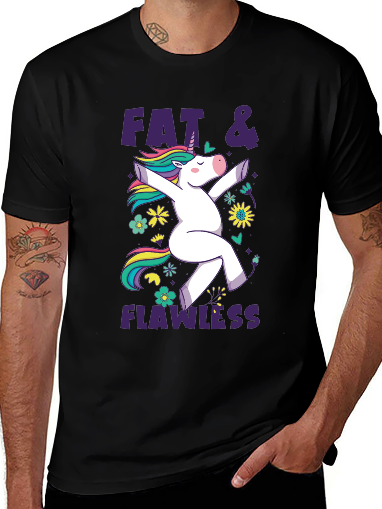 Variant 22 of Unicorn Fat & Flawless Graphic T-Shirt