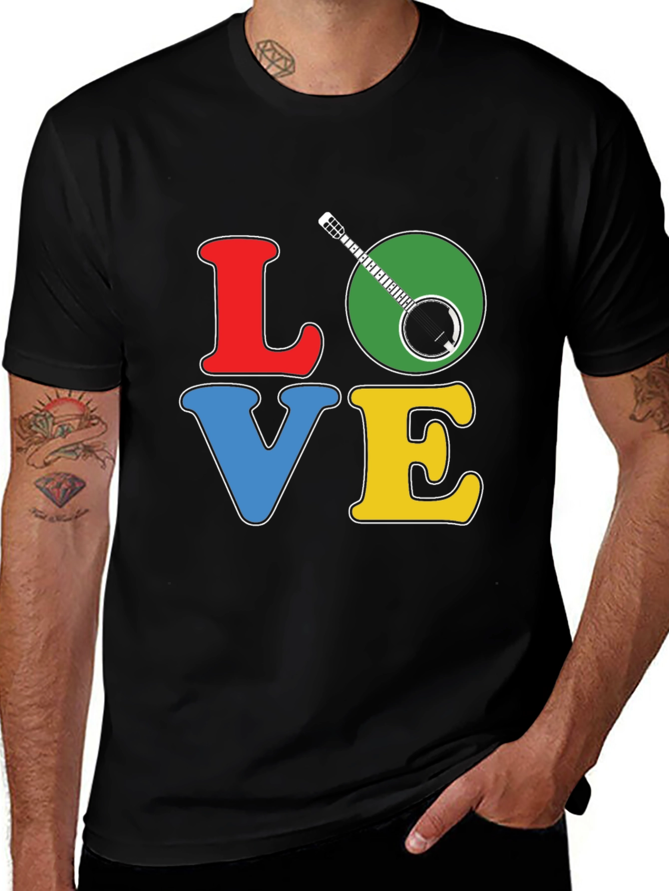 Variant 3 of Banjo LOVE T-Shirt: Colorful Musical Tee