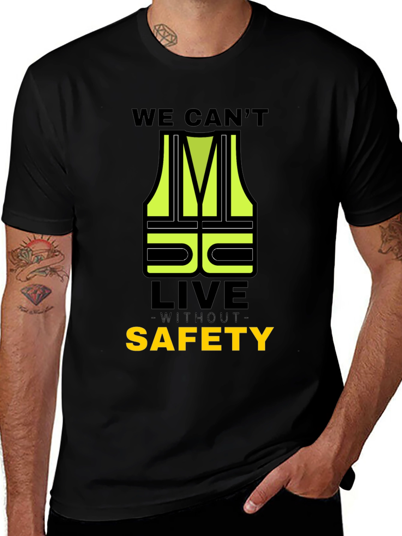 Variant 22 of Safety First T-Shirt - High Visibility Graphic Tee