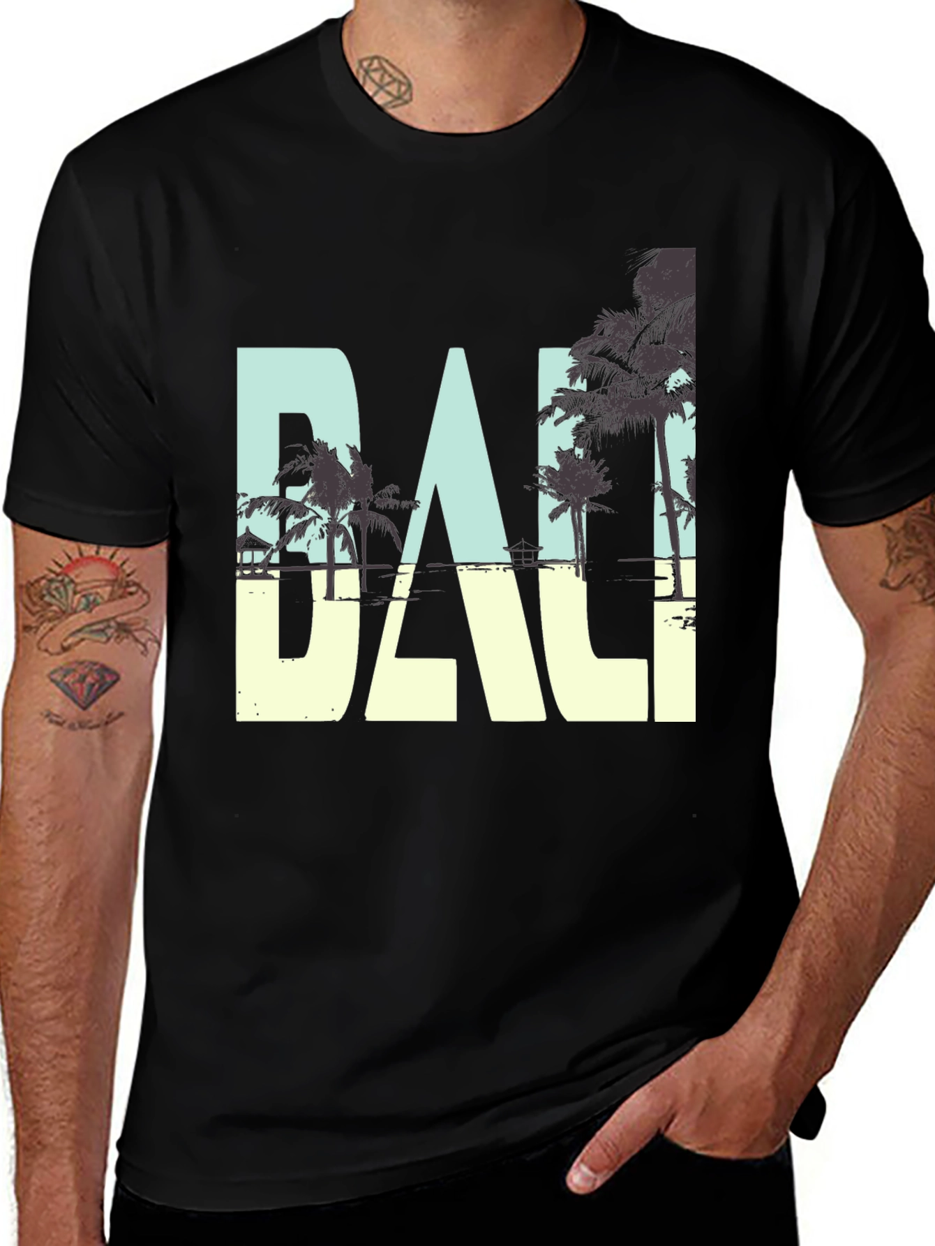 Bali Graphic Print Crew Neck T-Shirt