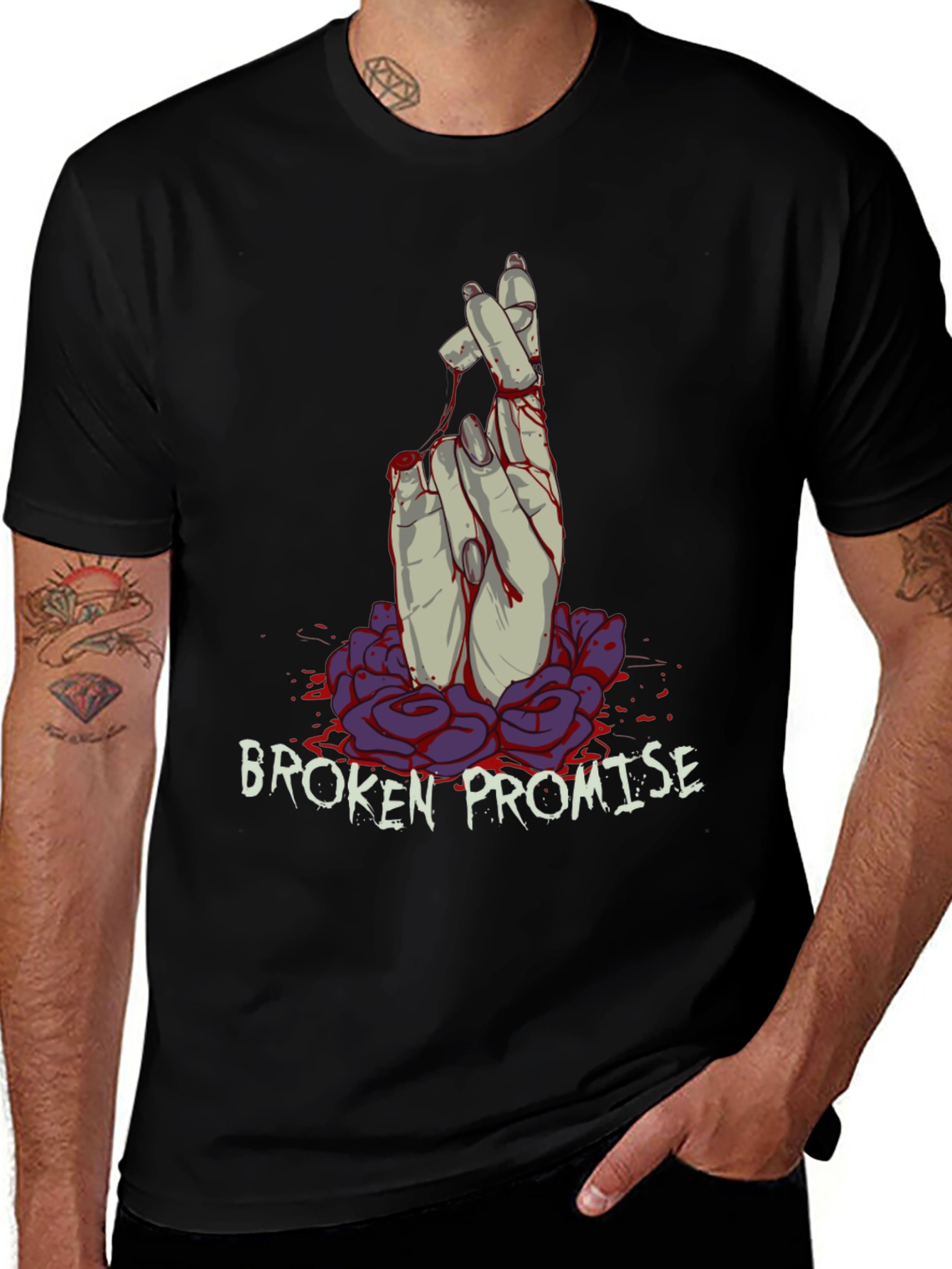 Variant 13 of Broken Promise Graphic Tee - Dark Humor Fashion