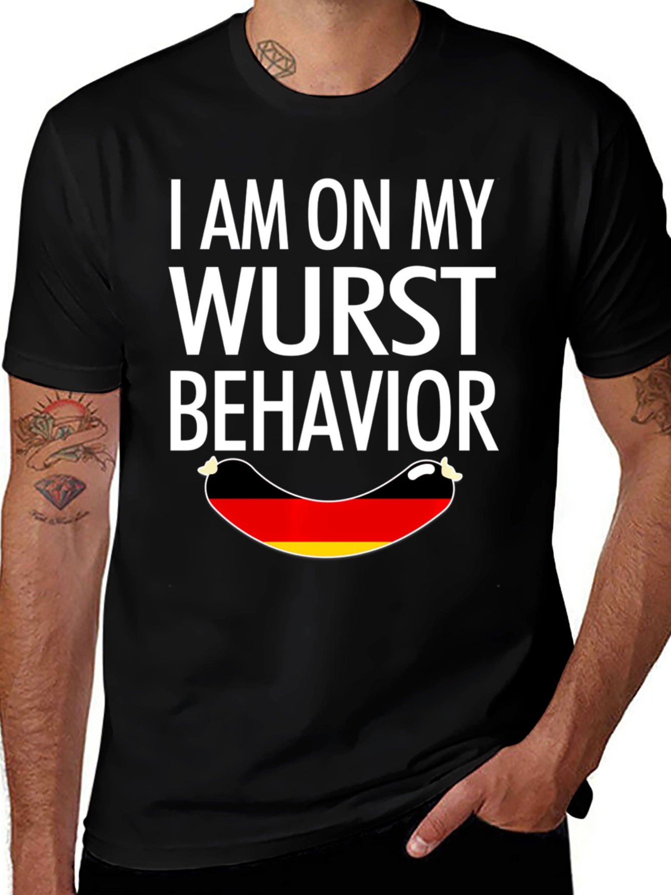 Variant 22 of Wurst Behavior T-Shirt Funny German Sausage Tee