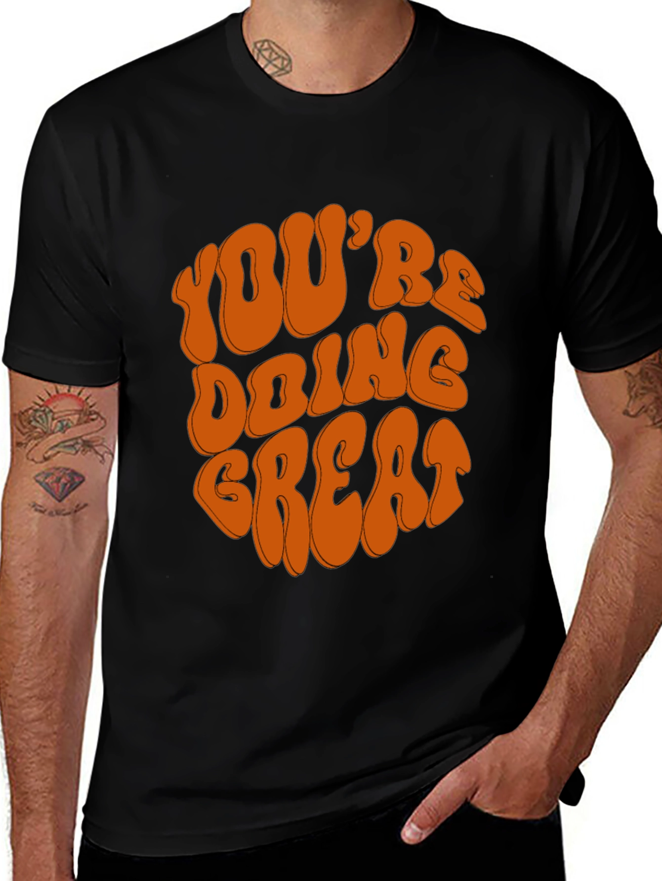 Variant 29 of You're Doing Great Graphic Tee - Retro Black T-Shirt