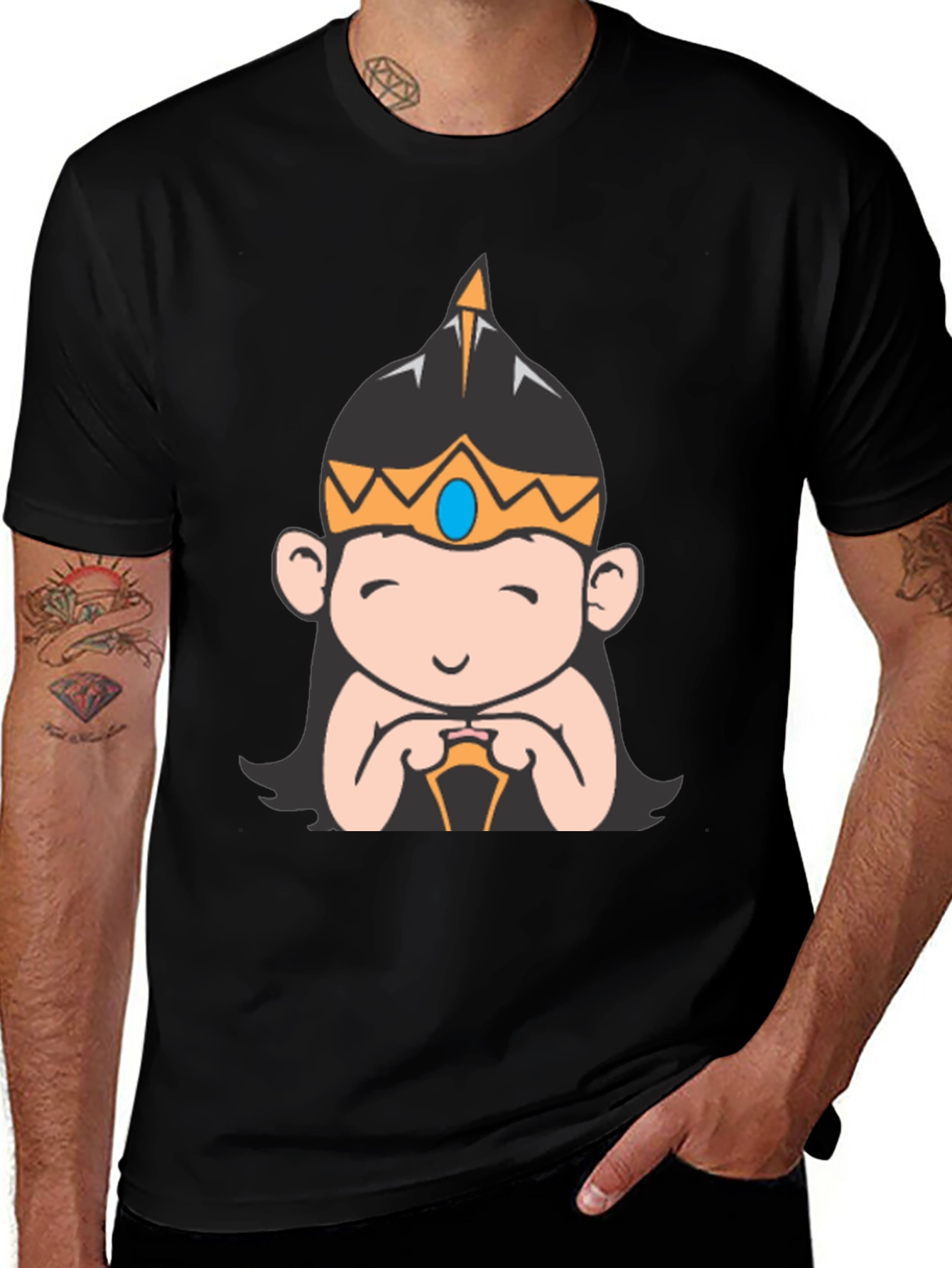 Variant 29 of Cute Cartoon Character Tee - Black