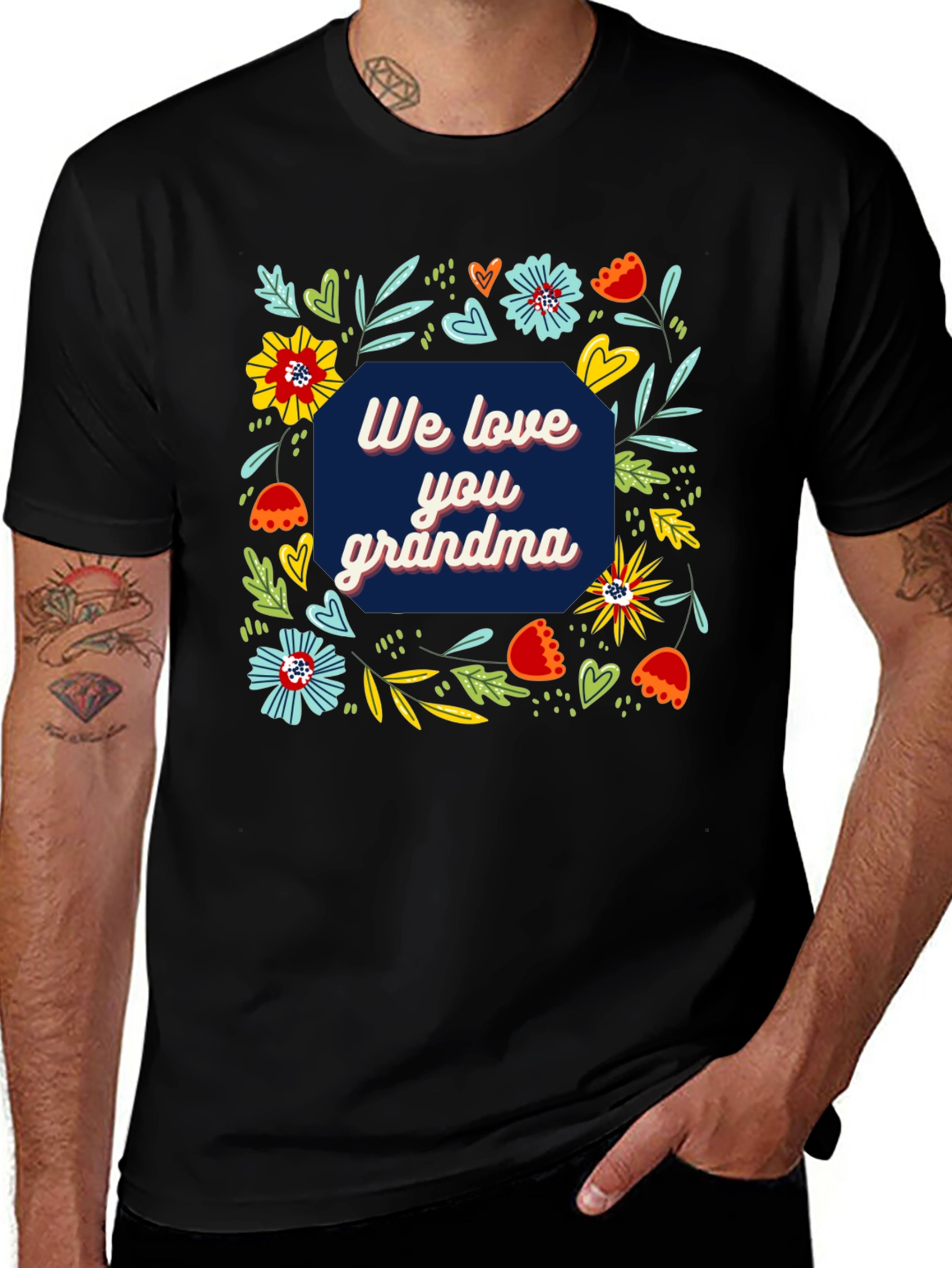Variant 28 of We Love You Grandma Black T-Shirt