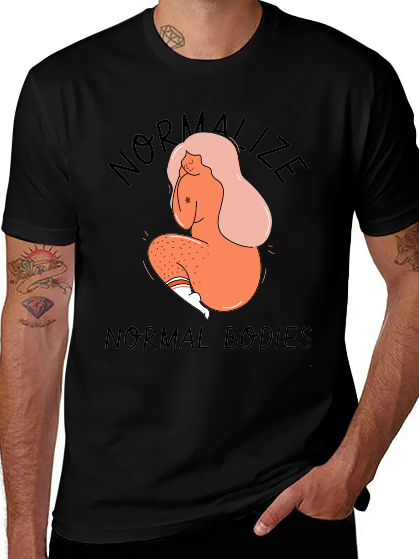 Variant 11 of Normalize Normal Bodies Black Graphic Tee