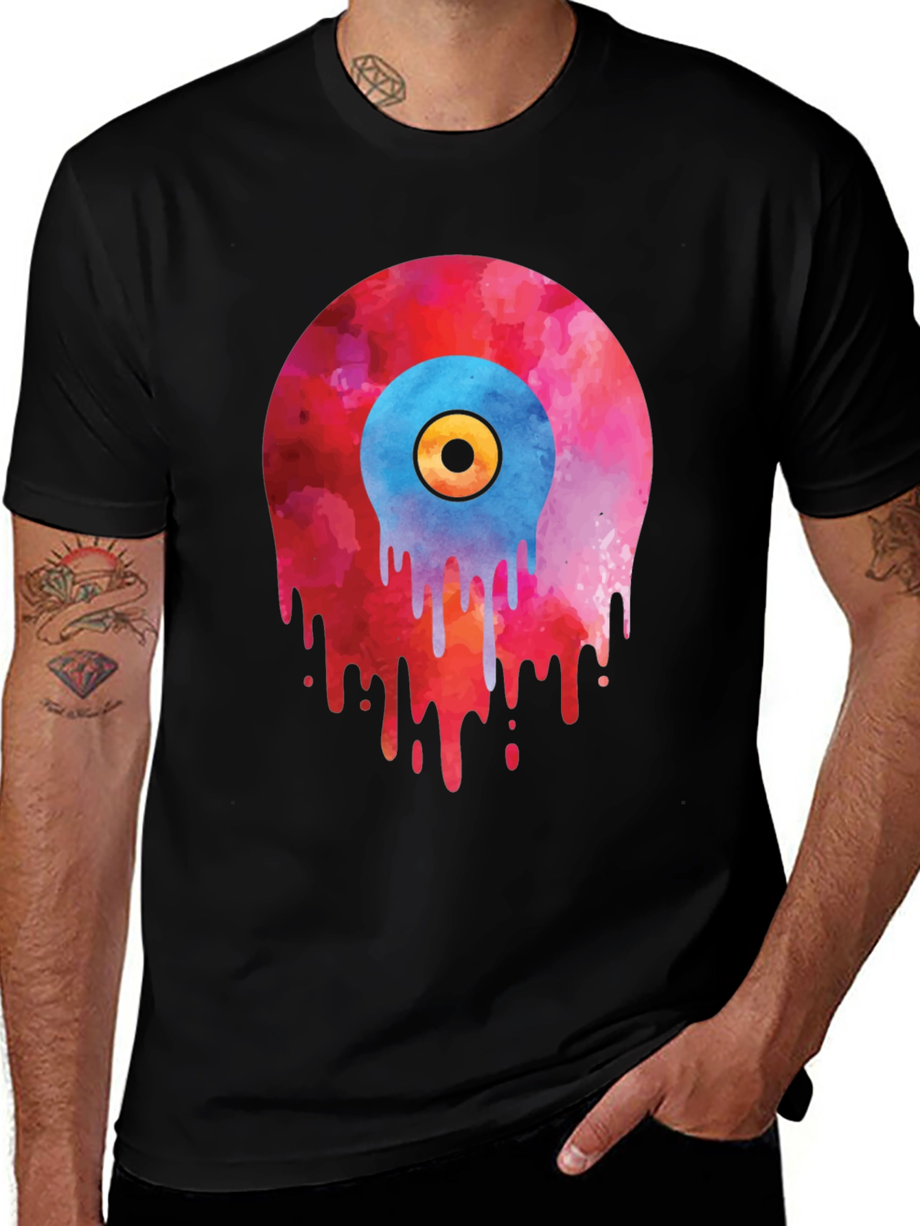 Melting Vinyl Record Graphic T-Shirt