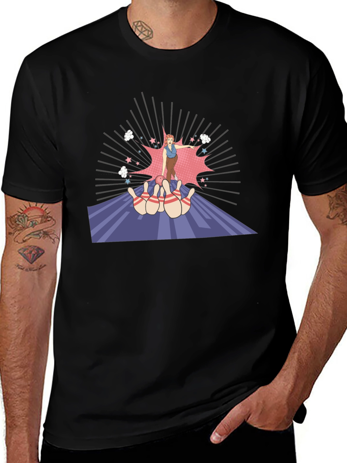 Variant 28 of Retro Bowling Strike T-Shirt