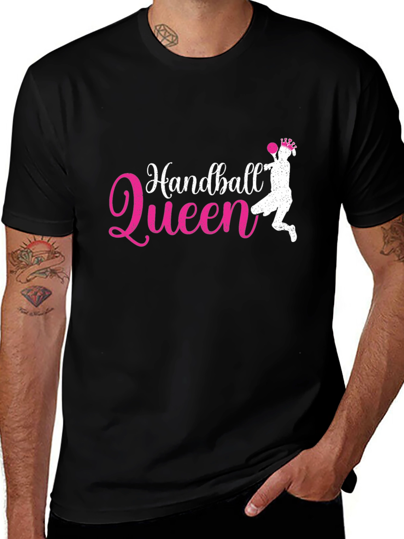 Variant 6 of Handball Queen Black Graphic T-Shirt