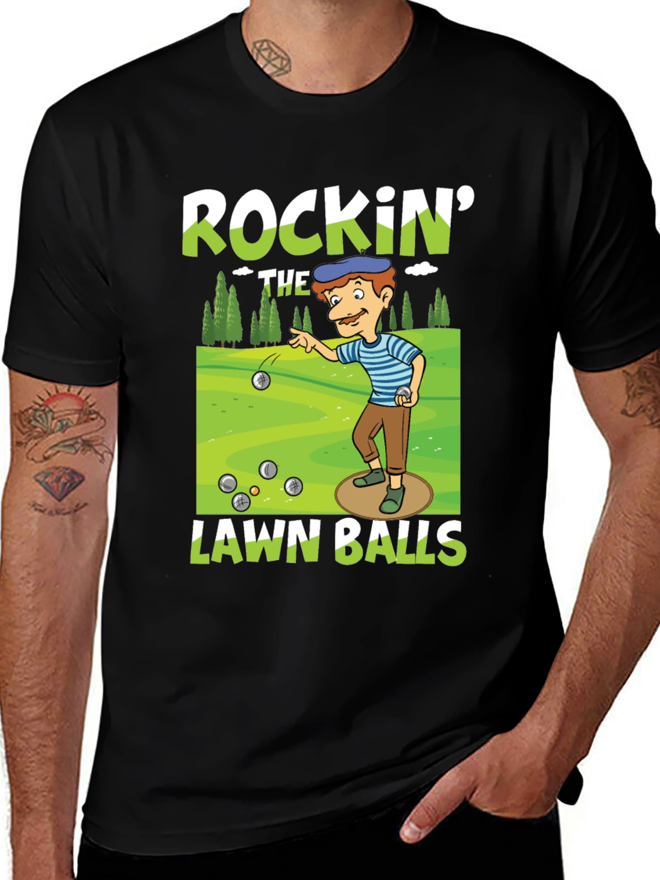 Variant 23 of Rockin' Lawn Bowls Graphic Tee