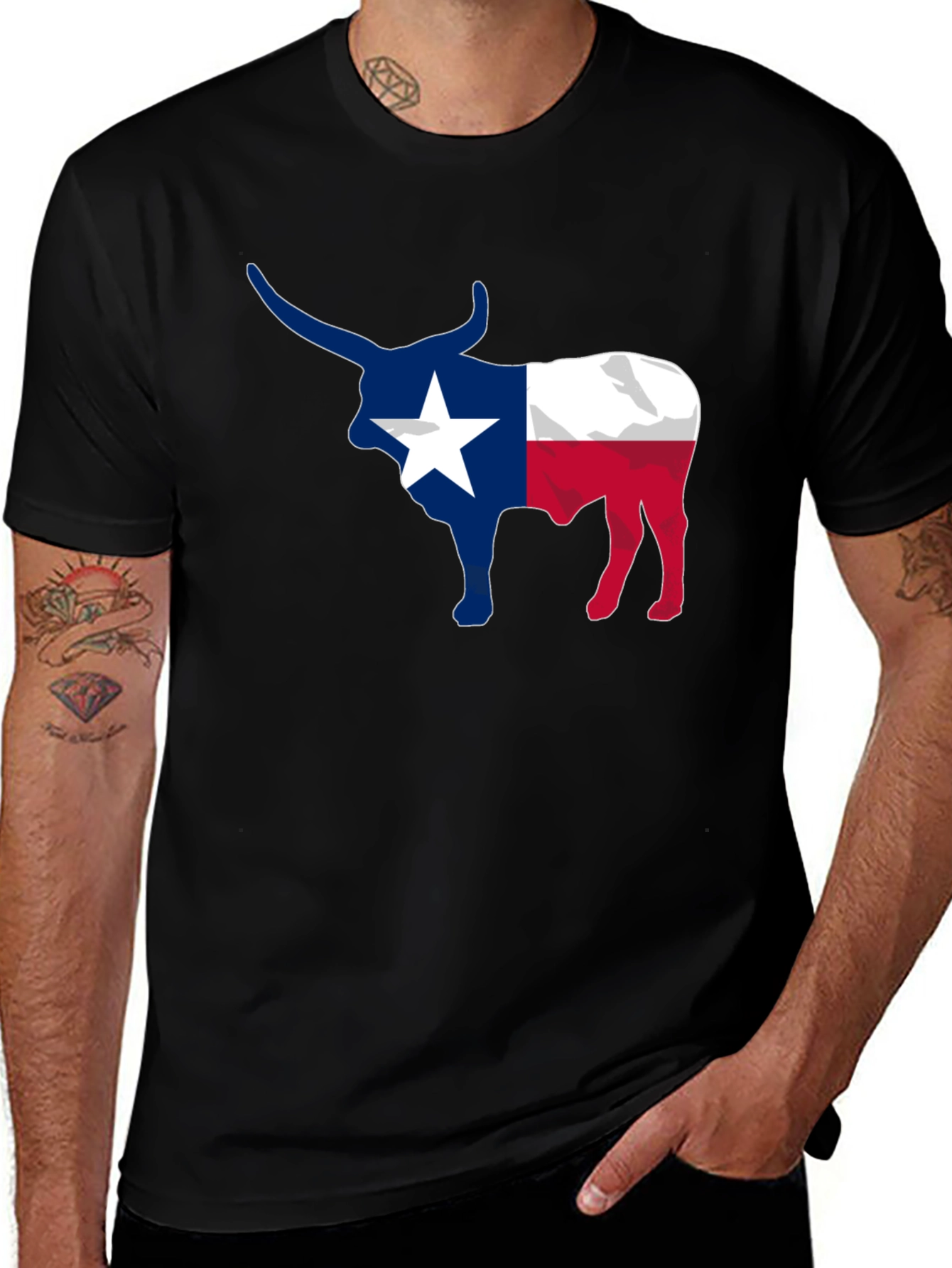 Variant 28 of Texas Longhorn Flag Graphic Tee