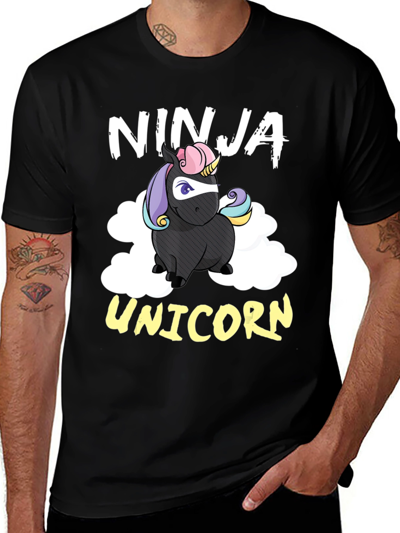 Variant 10 of Ninja Unicorn Graphic Tee - Funny Cartoon T-Shirt