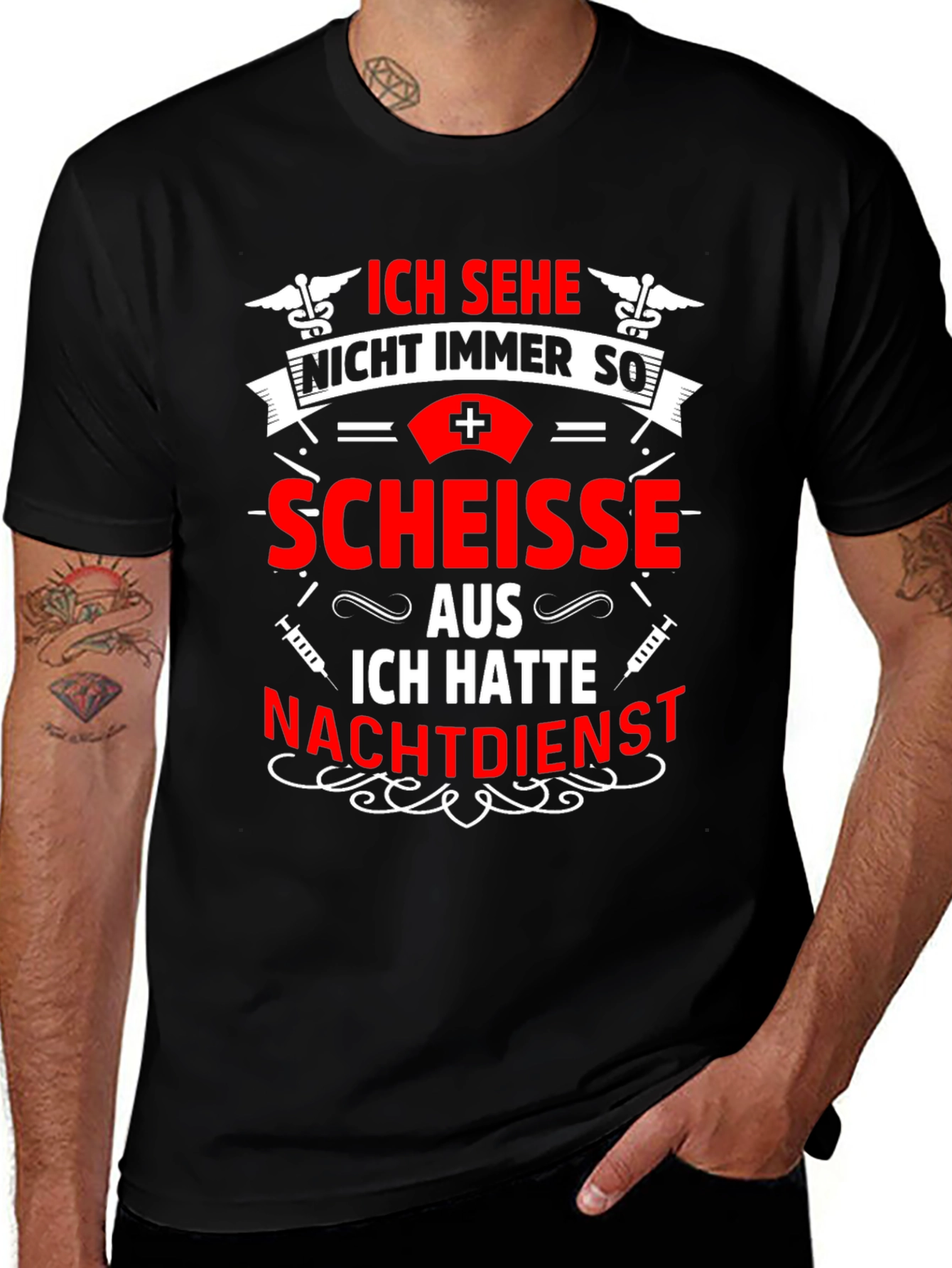 Variant 26 of Funny Nurse Night Shift T-Shirt - Ich Sehe Nicht Immer So!