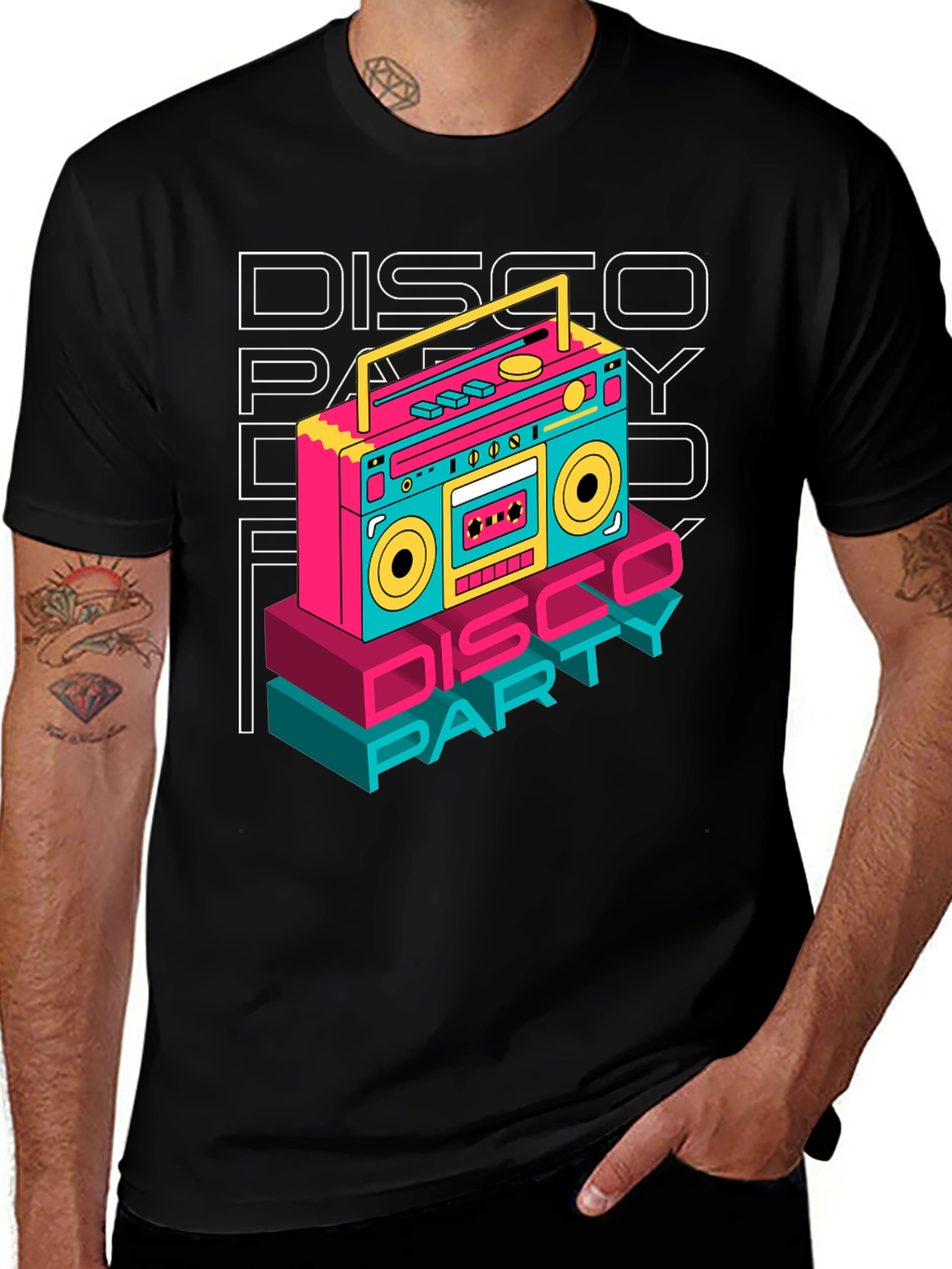 Variant 11 of Retro Disco Party T-Shirt - Boombox Graphic