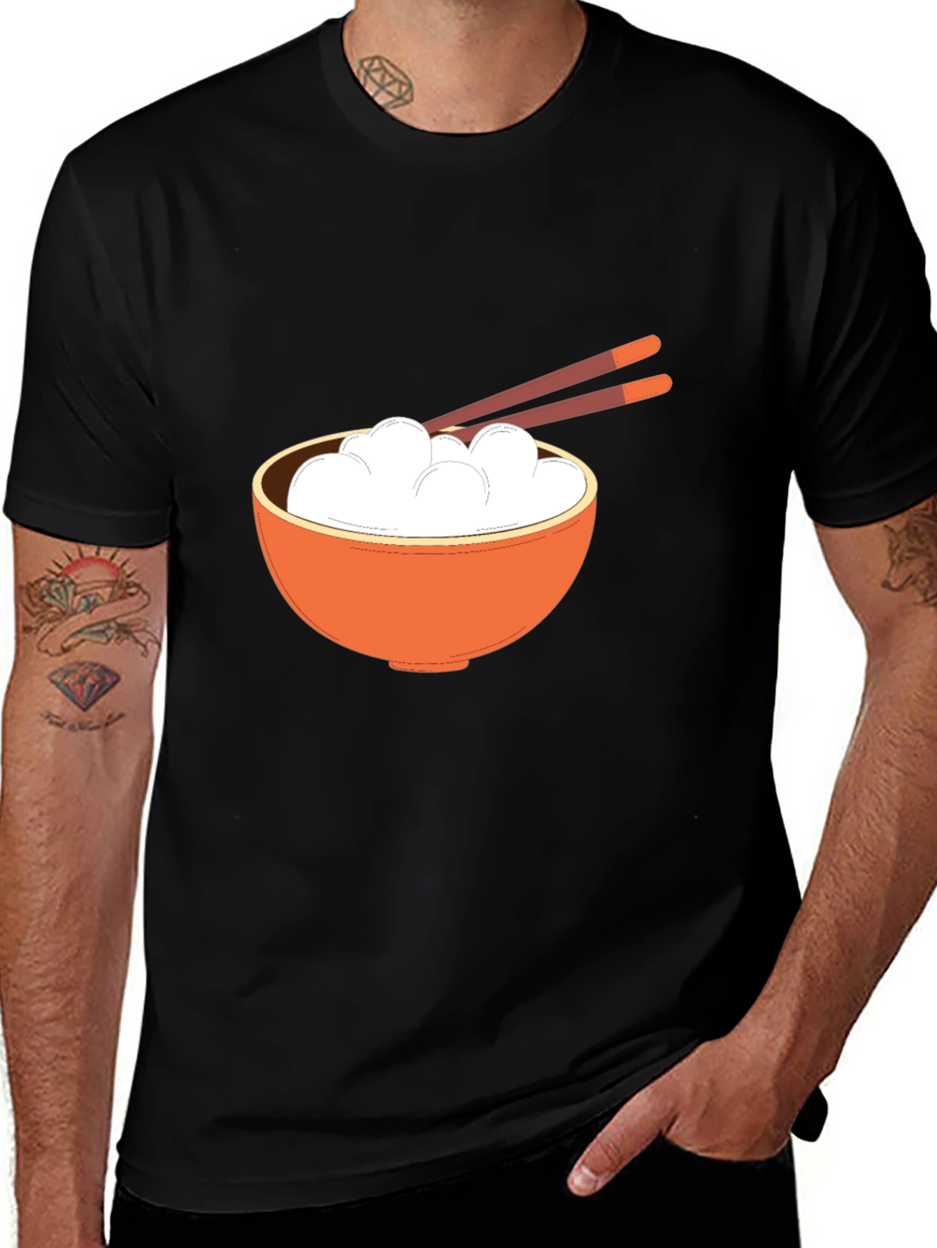 Variant 15 of Rice Bowl Graphic Tee - Stylish Asian Food Design