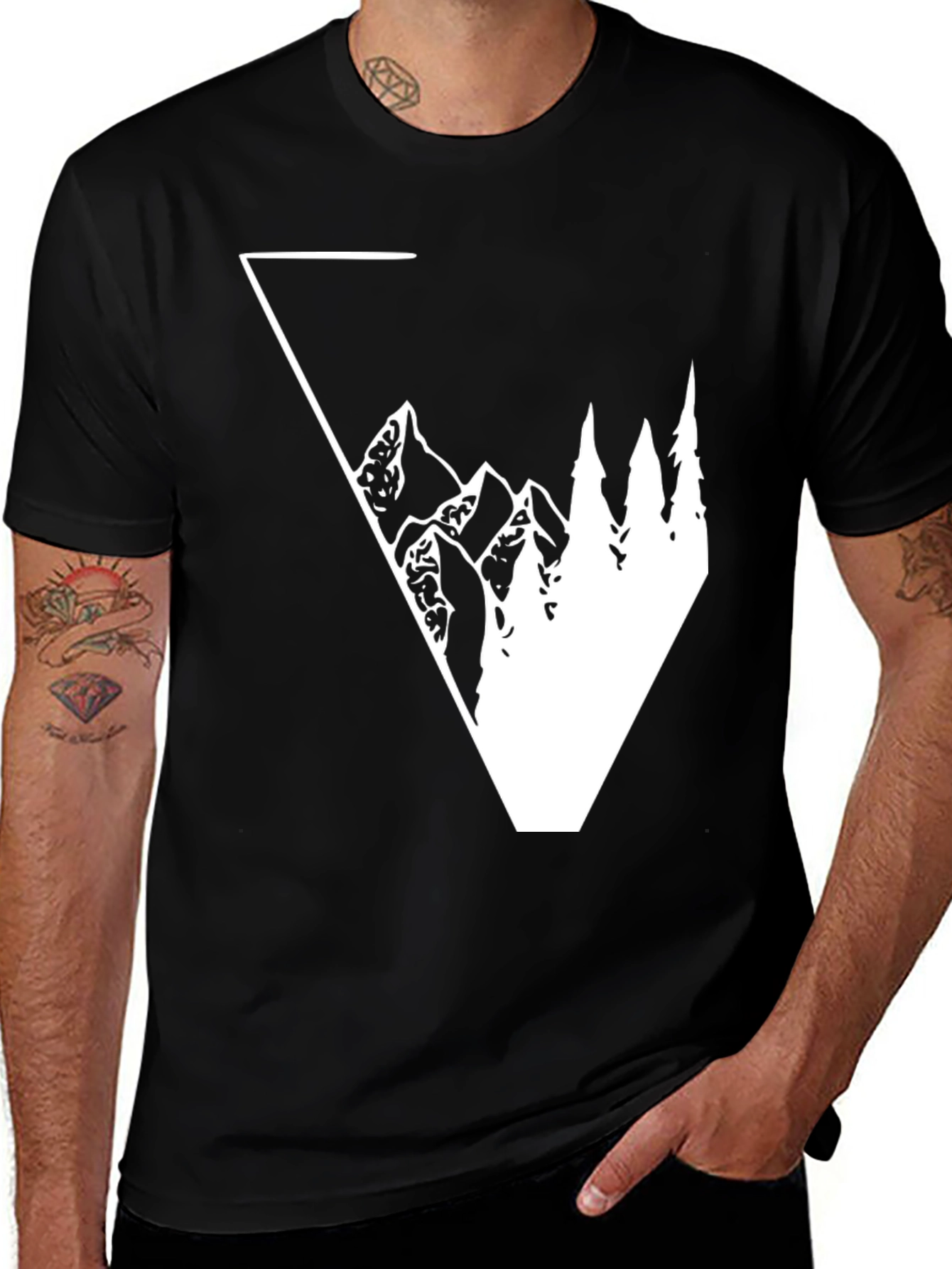 Variant 11 of Mountain Peak Graphic Tee - Nature Inspired Shirt