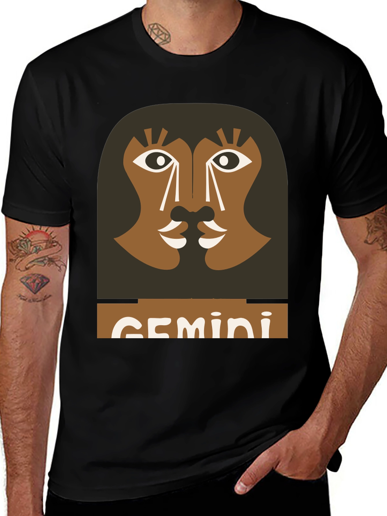 Gemini Zodiac Graphic Tee - Black