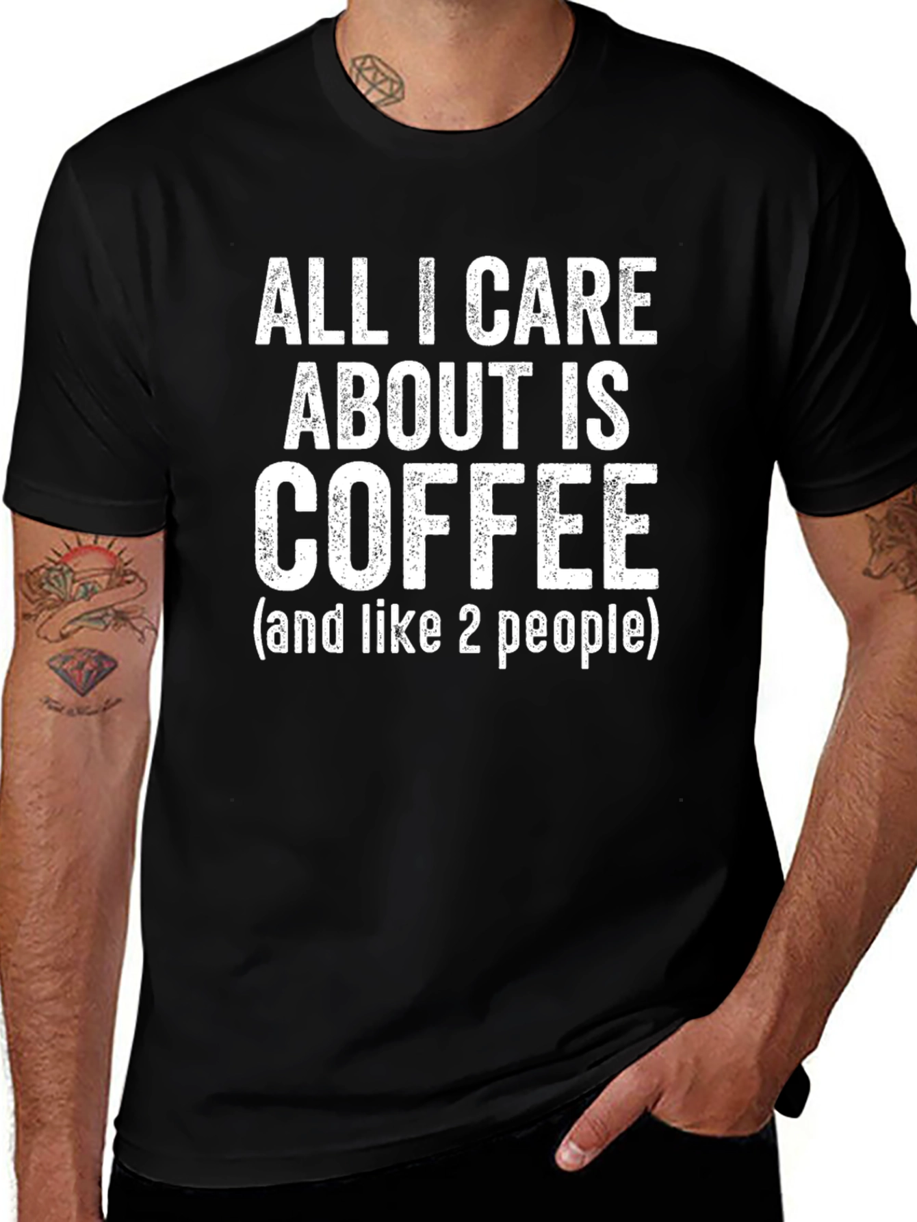 Variant 18 of Coffee Lover Graphic Tee - "All I Care About Is Coffee"