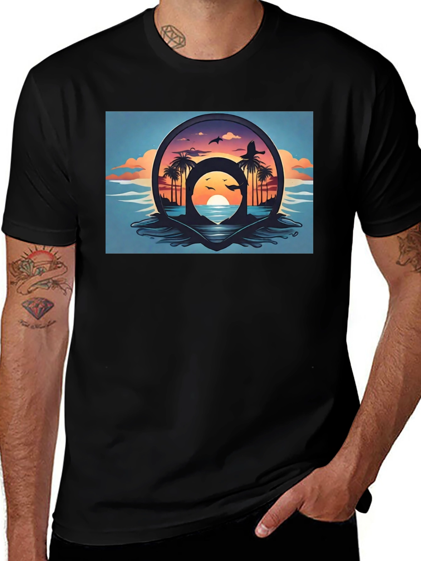 Variant 30 of Tropical Sunset Graphic Tee