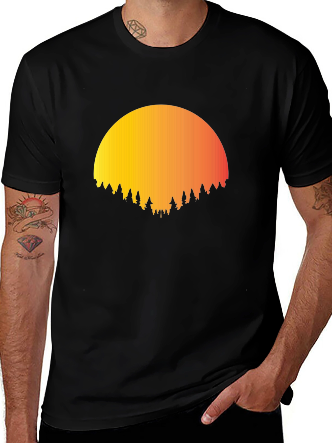 Variant 20 of Sunset Silhouette Graphic Tee