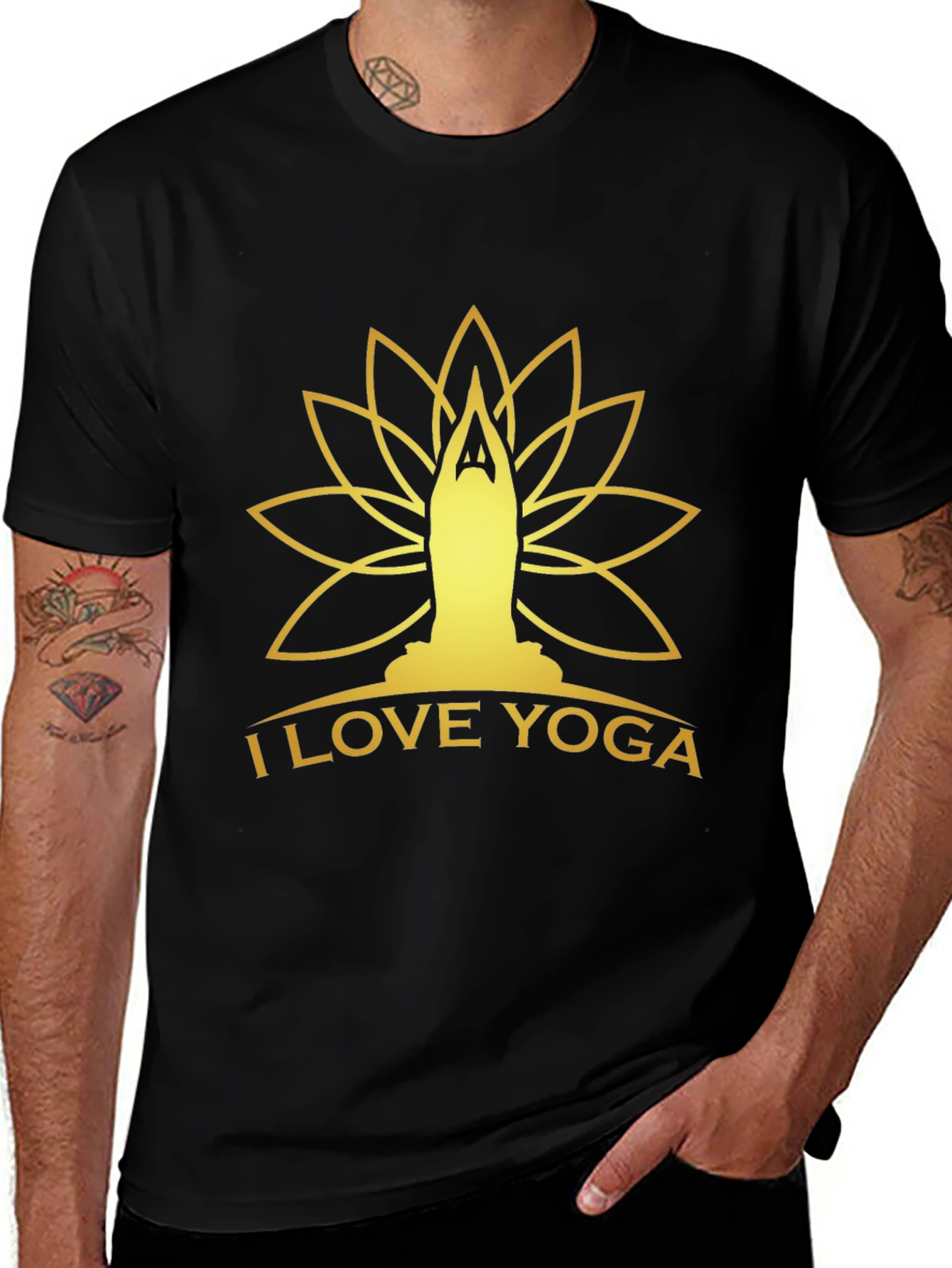 Variant 7 of I Love Yoga Black T-Shirt