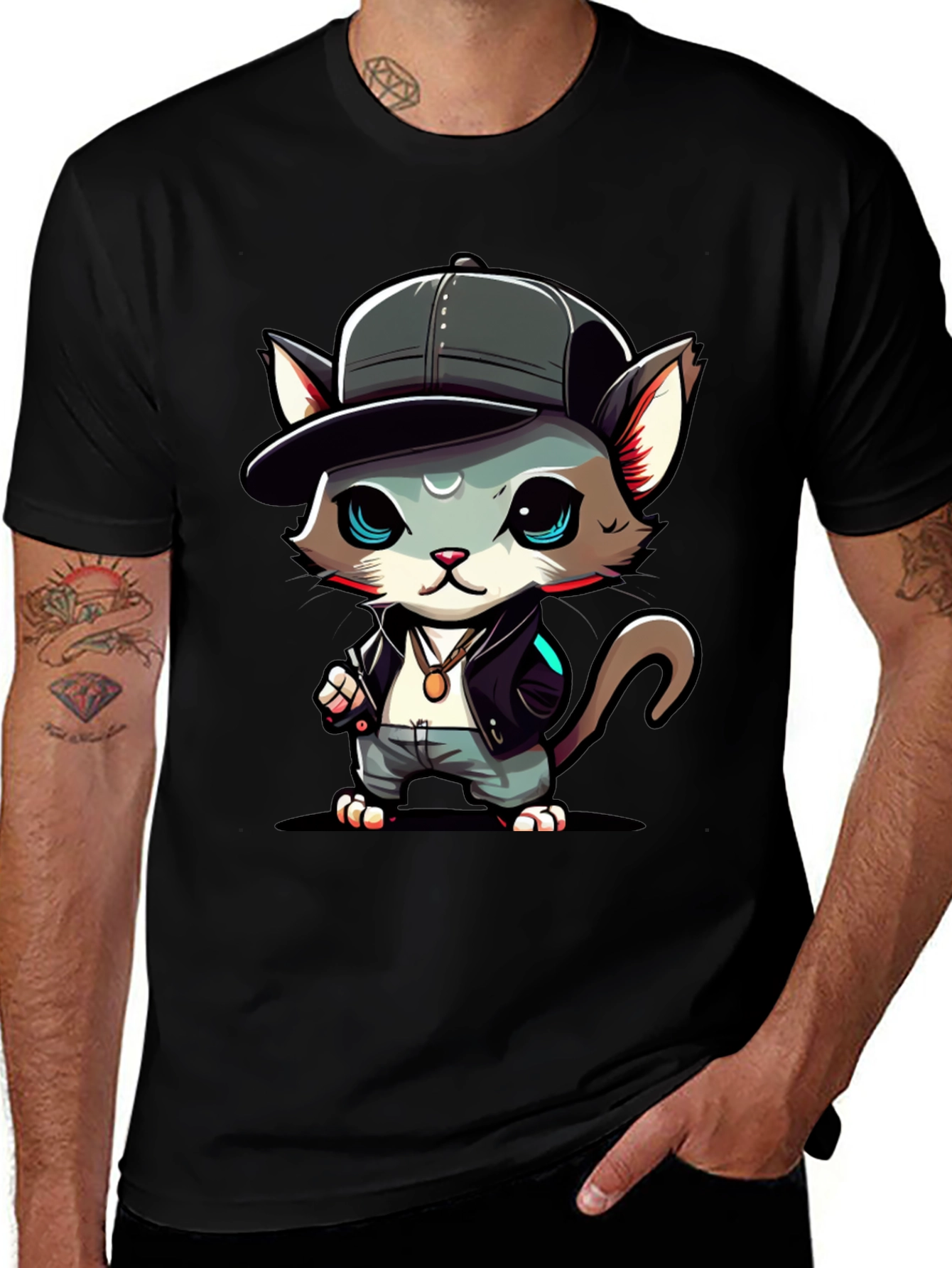 Variant 18 of Cool Cat Cartoon T-Shirt