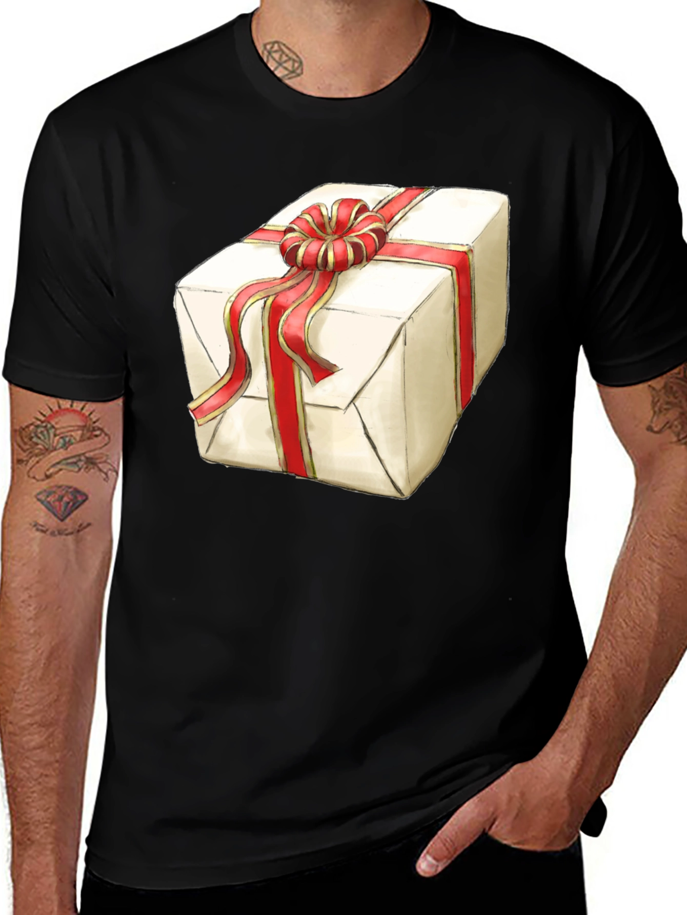 Variant 14 of Festive Gift Graphic Tee - Black