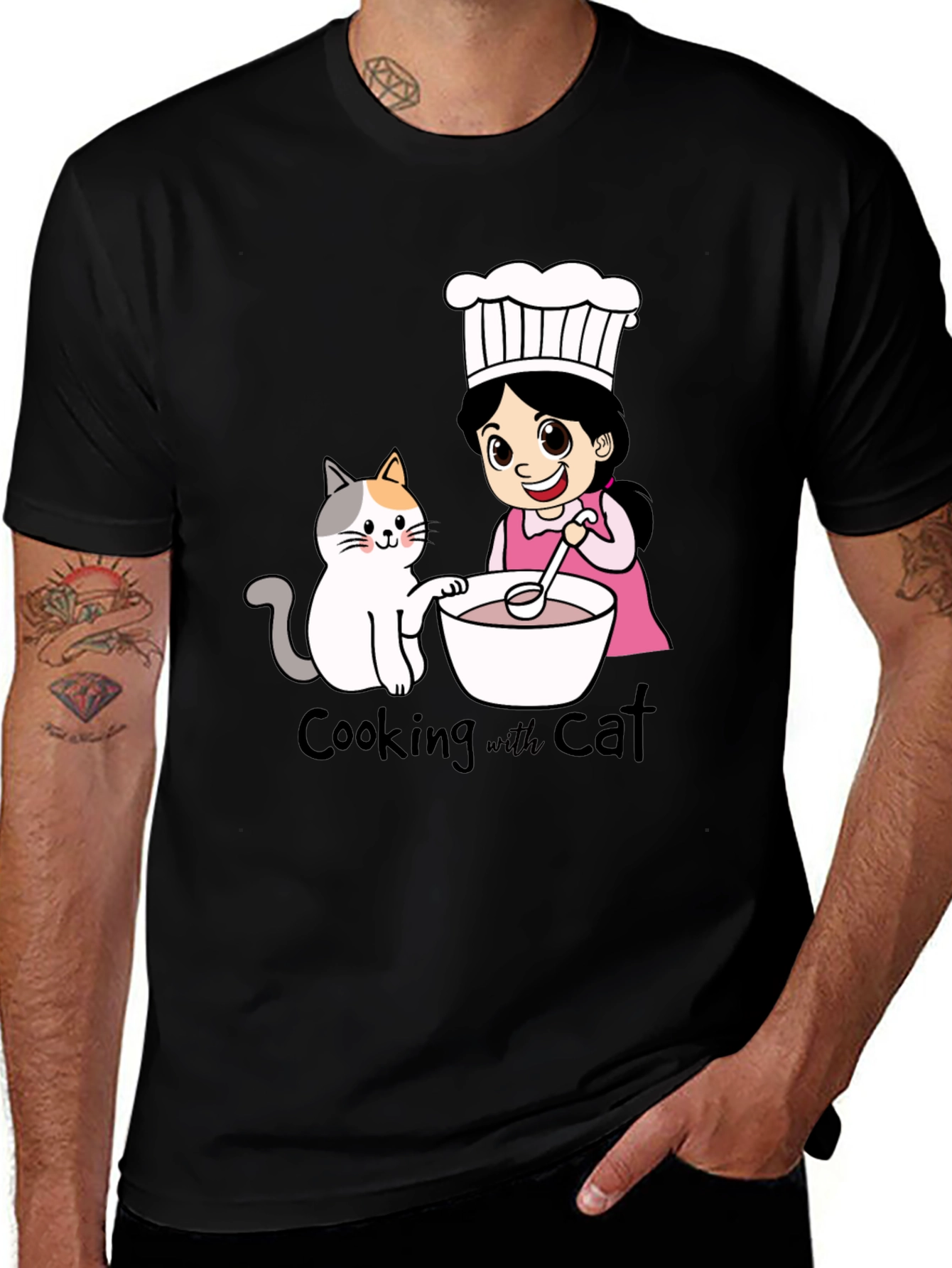 Variant 23 of Cooking with Cat Graphic T-Shirt