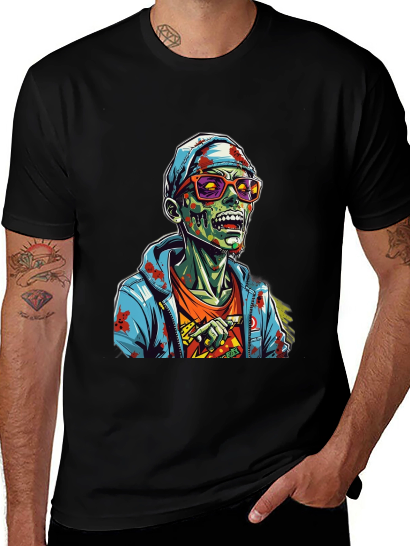 Zombie Graphic T-Shirt - Men's Black Tee