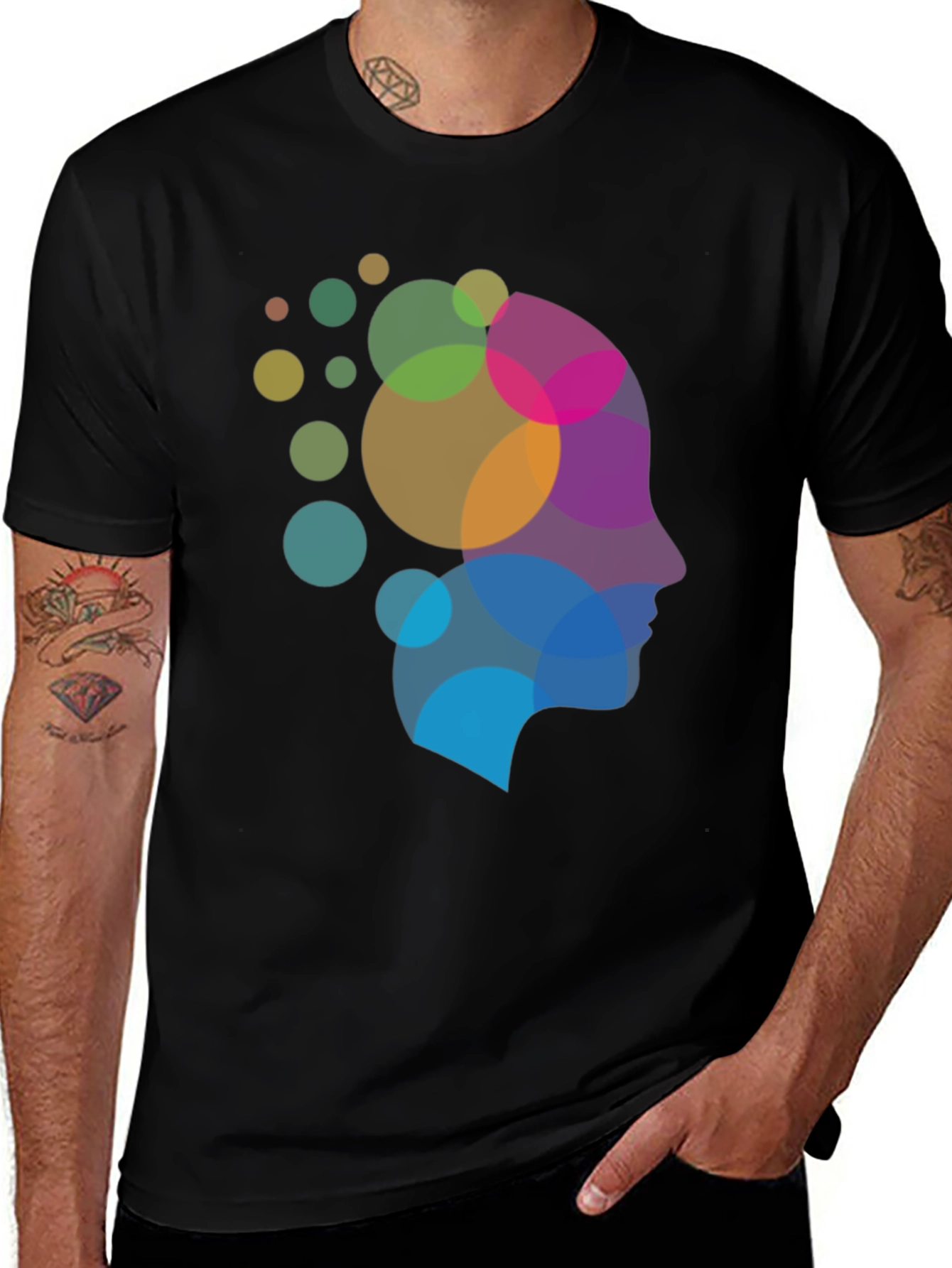 Variant 13 of Mindful T-Shirt - Abstract Head Design