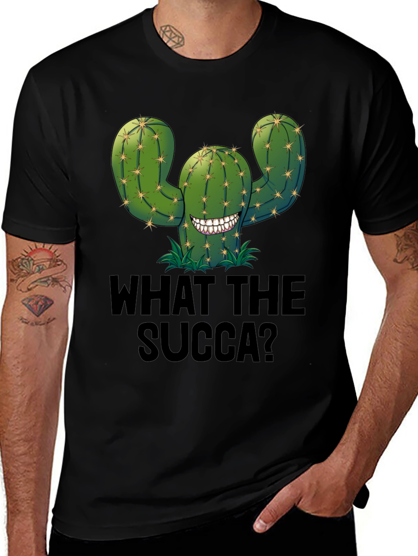 Variant 11 of Funny Cactus T-Shirt - What the Succa?
