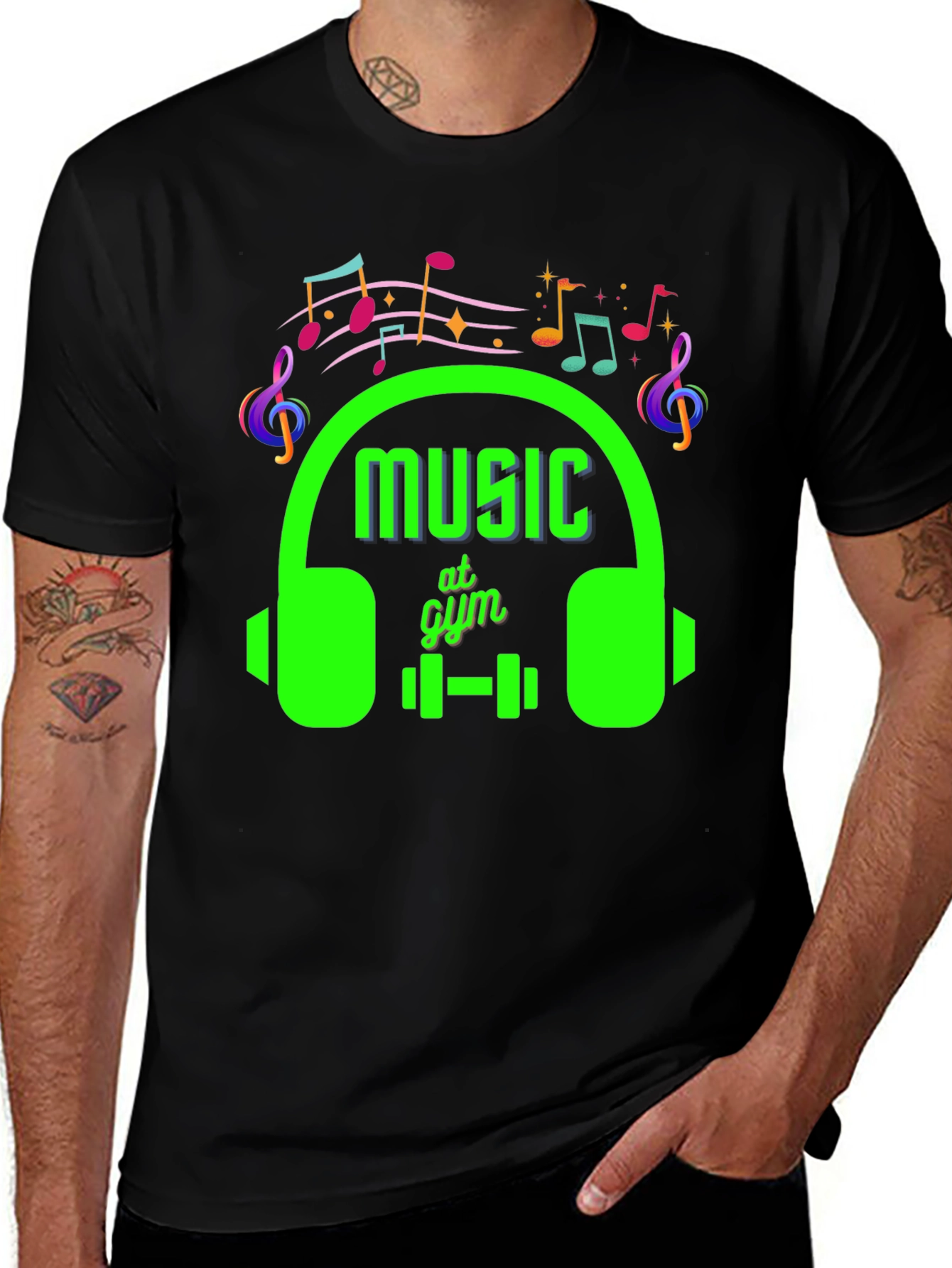 Variant 8 of Music at Gym Black T-Shirt