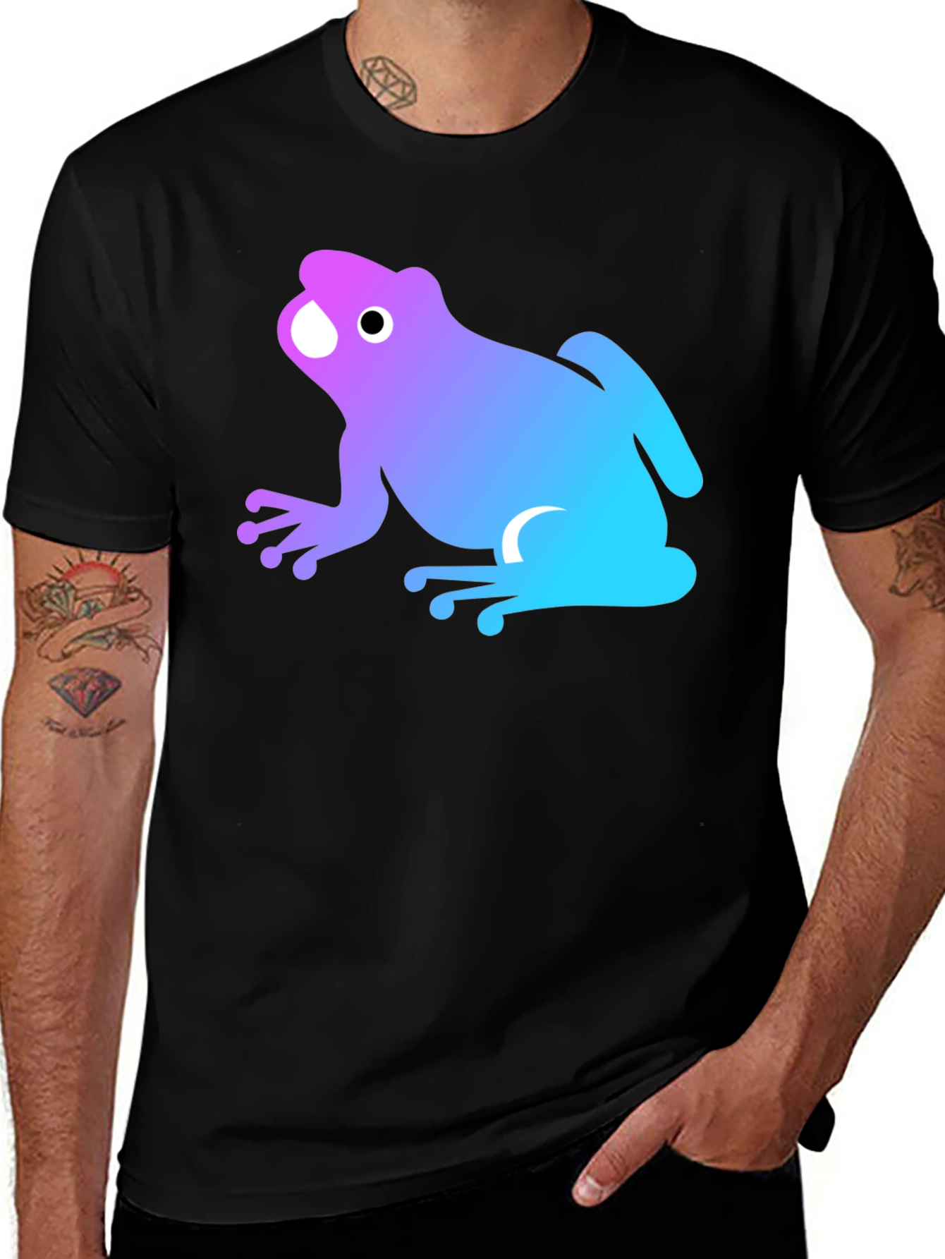 Variant 11 of Cool Frog Graphic Tee - Men's Black T-Shirt