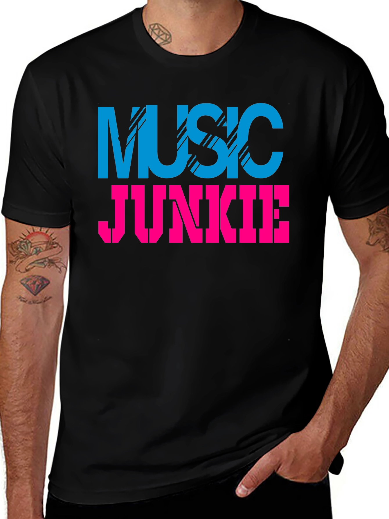 Variant 15 of Music Junkie Graphic Tee - Black