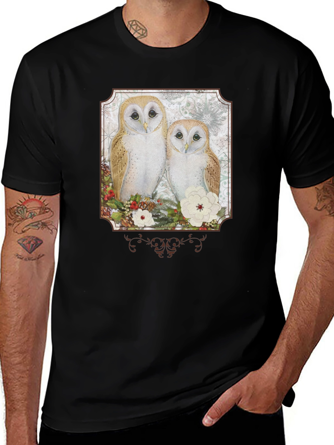 Variant 4 of Owl Couple Graphic T-Shirt
