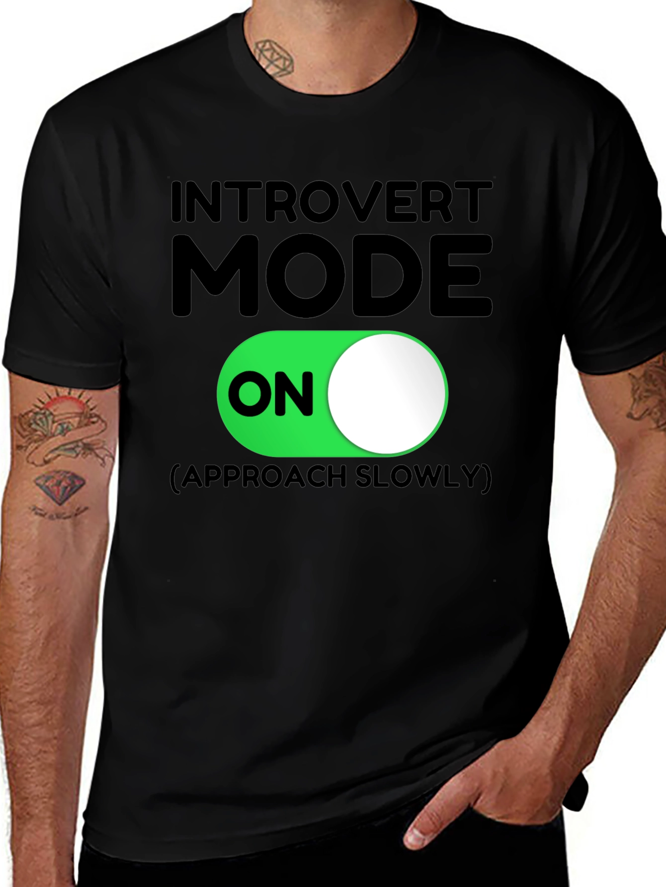 Variant 13 of Introvert Mode On Graphic Tee - Approach Slowly T-Shirt