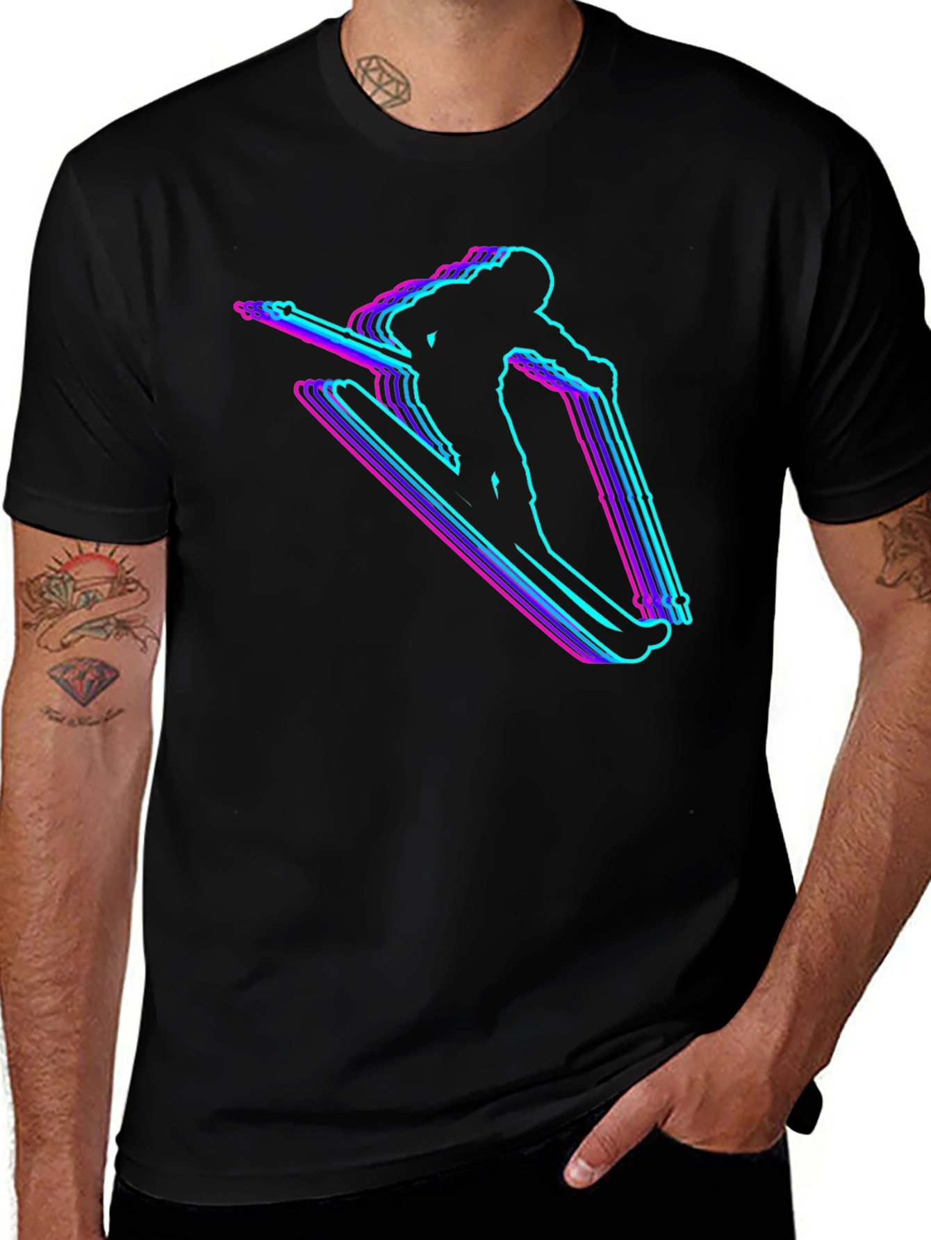 Variant 30 of Vaporwave Skiing T-Shirt - Retro Style